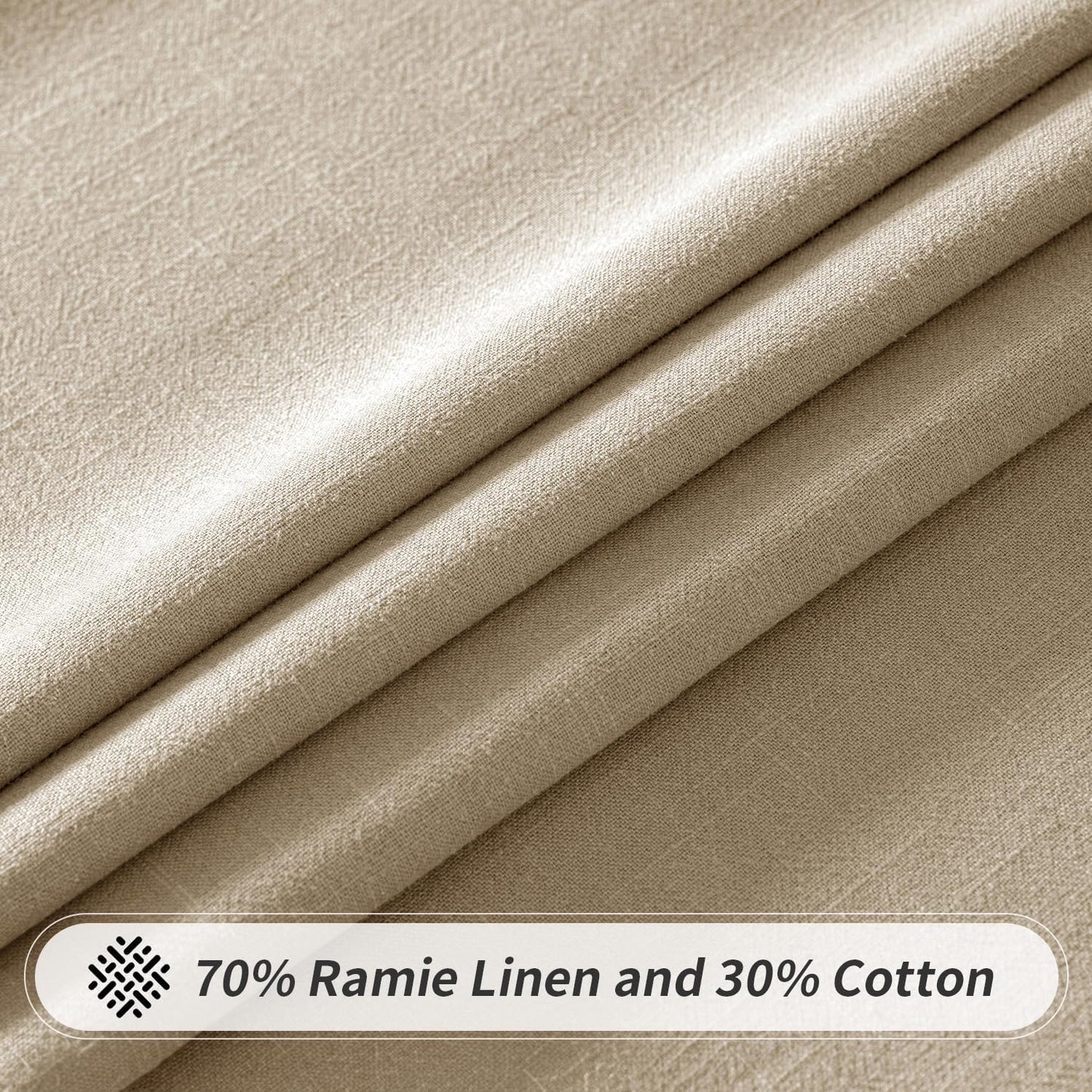 MIULEE Natural Linen Cotton Blend Tablecloth Rectangle, Luxury Waterproof Stain Resistant Durable Farmhouse Oblong Table Cloth for Dining Party Christmas Weddings Birthday, 52 x 102 inch, Ivory Cream