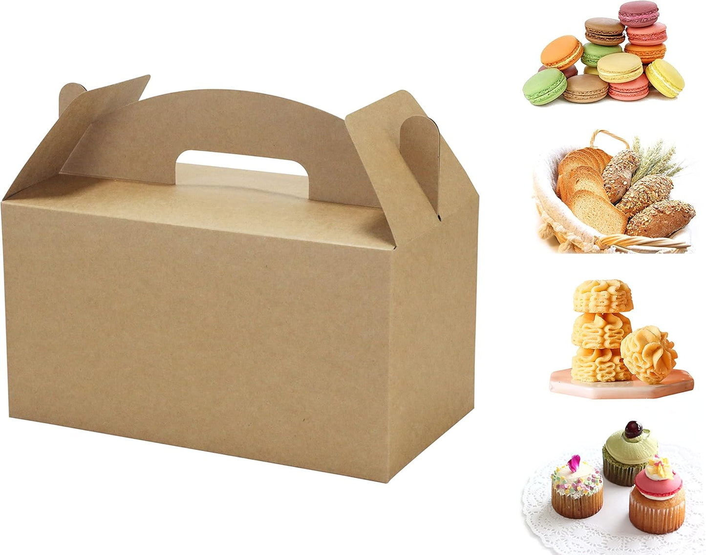 HUAPRINT Brown Treat Boxes Large Bulk,Gable Boxes 30 Pack 9.45x5x5Inches,Party Favor Boxes Goodie Boxes for Birthday Party Baby Shower Wedding Christmas
