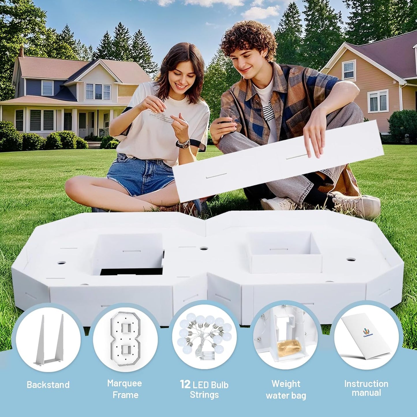 4FT Marquee Light Up Numbers 8,Party Decoration Large Marquee Light Up Letters with Weighted Water Bag,Pre-cut Foam Board Set Can Be Used for Birthdays,Weddings,Baby Anniversaries