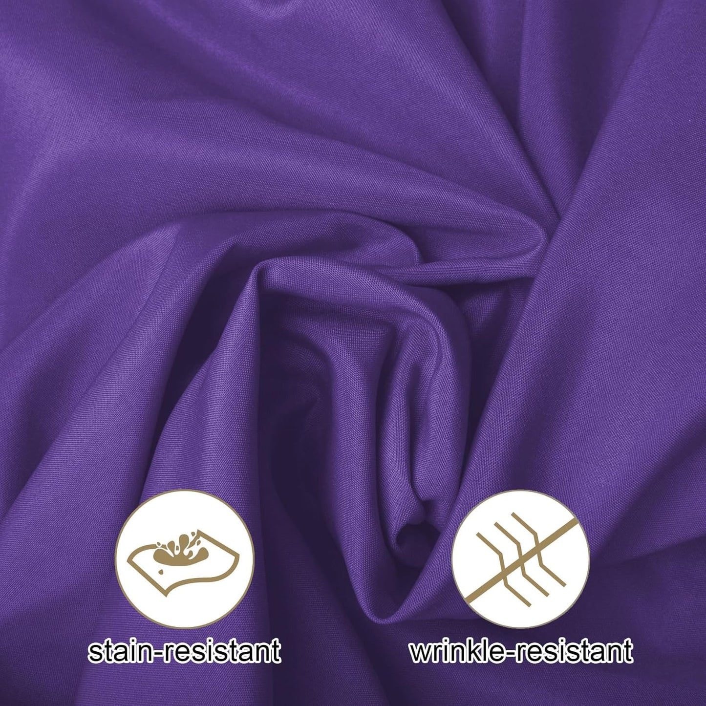 Ascoza 2pack 90x132 Inch Purple Rectangular Tablecloth 8 Feet Table Cloth in Polyester Fabric for Wedding/Banquet/Restaurant/Parties