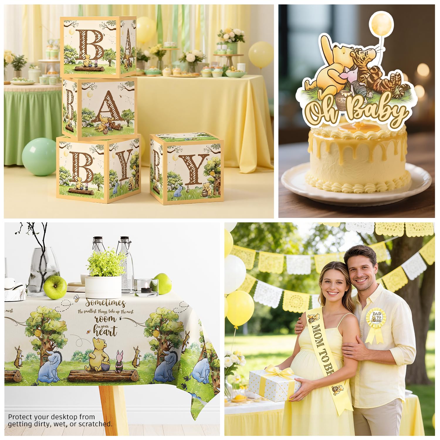 Wellspar 336PCS Bear Baby Shower Decorations Neutral Party Set 25 Guests