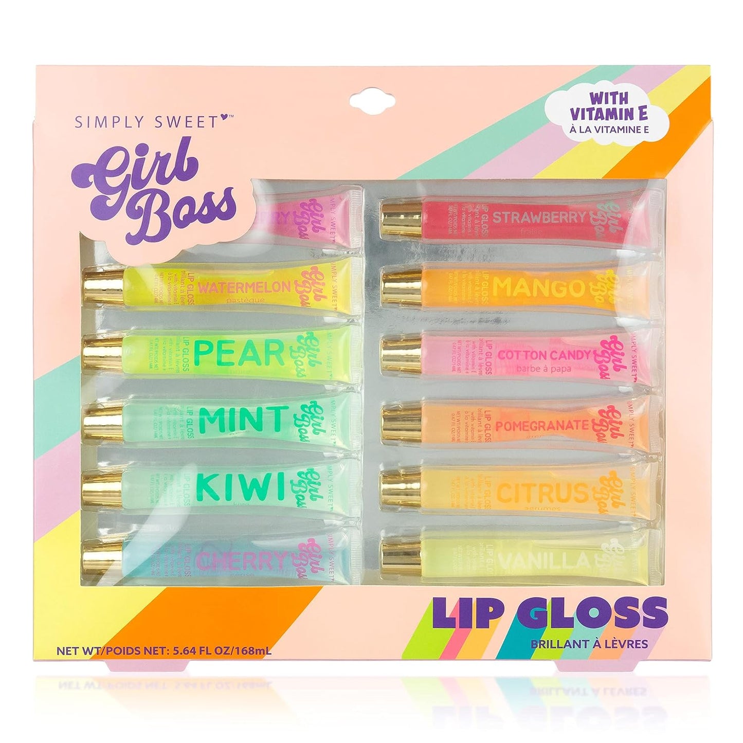 EXPRESSIONS 12pc Clear Lip Gloss Pack - Oils With Vitamin E and Essential Oils, Flavored Clear Tubes, Hydrating Glow Oil, Tinted Oil, Moisturizer