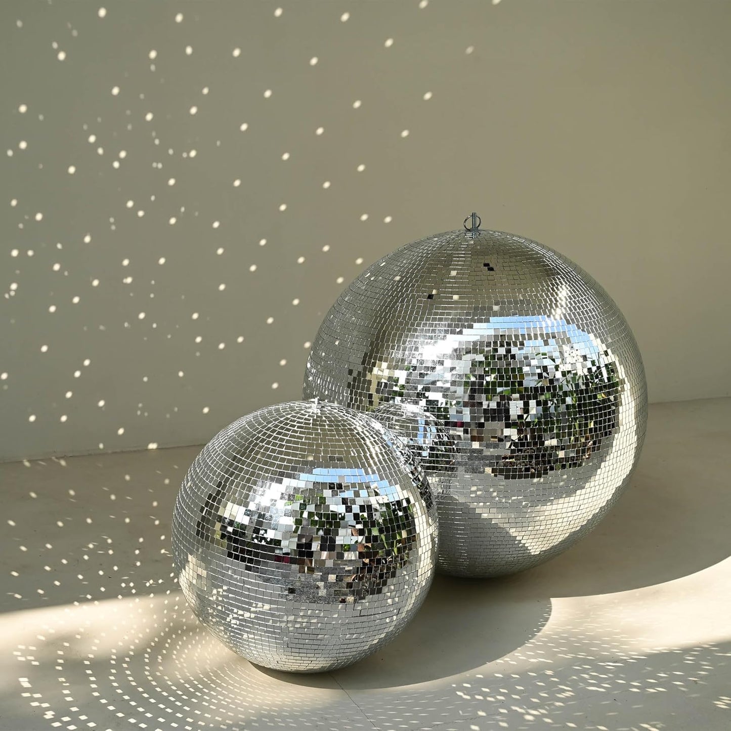 Yescom 16" Large Disco Ball Mirror Big Hanging Glass Decoration for 70s 80s Party Events Wedding DJ Dance Club Bar Stage Lighting Business Holiday Home Decor Silver