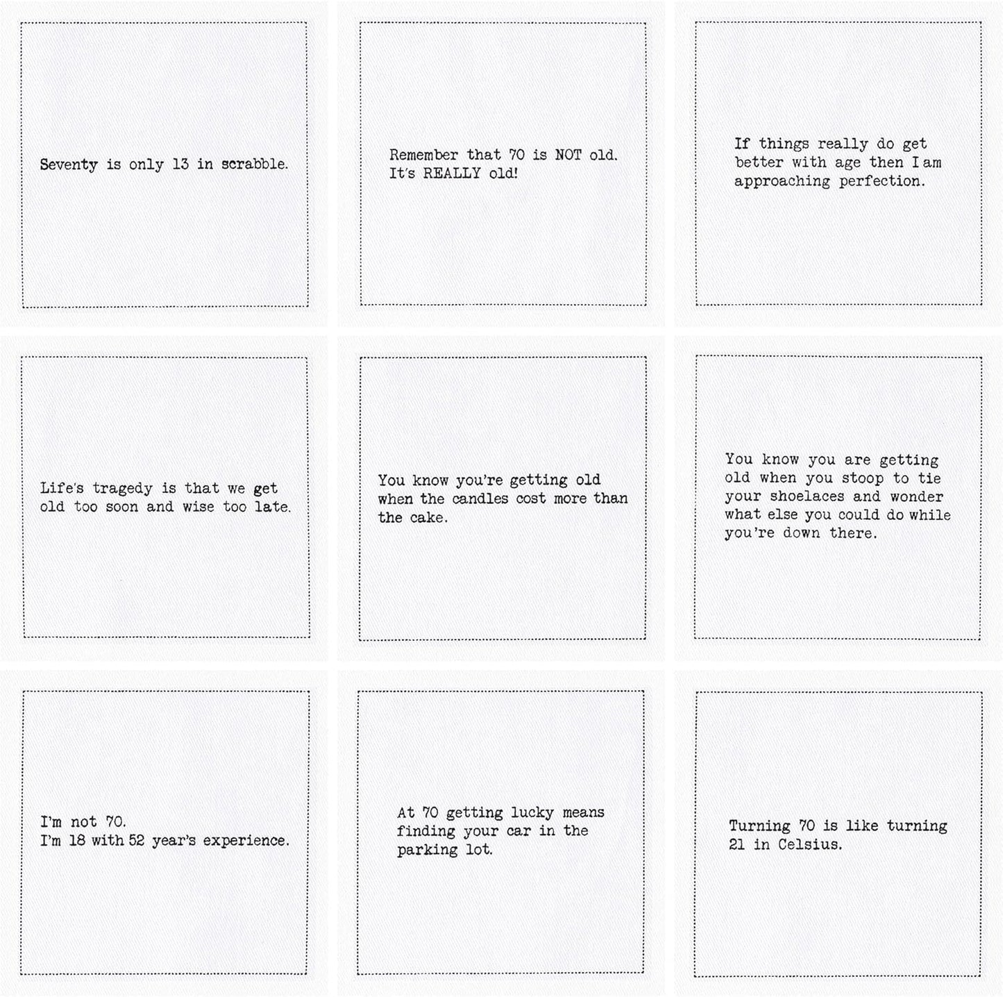 Five Star Napkins 70th Birthday Quotes White Cotton Cocktail Napkins, Beverage Napkins, Bar Napkins, Cloth Napkins, Party Napkins, Events, Holidays, Weddings, Birthdays, Disposable, 4.5" x 4.5"- (50x)