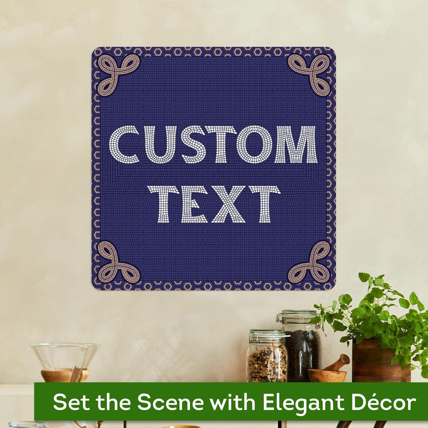 Custom Sign, Custom Street Sign, 11 Font Colors, 13 Font Styles, 4 Hole Options, 22 Sizes, 18x18 Inches, Rust Free DiBound, Fade Resistant, Made in USA by My Sign Center (Fauxsaic 1)