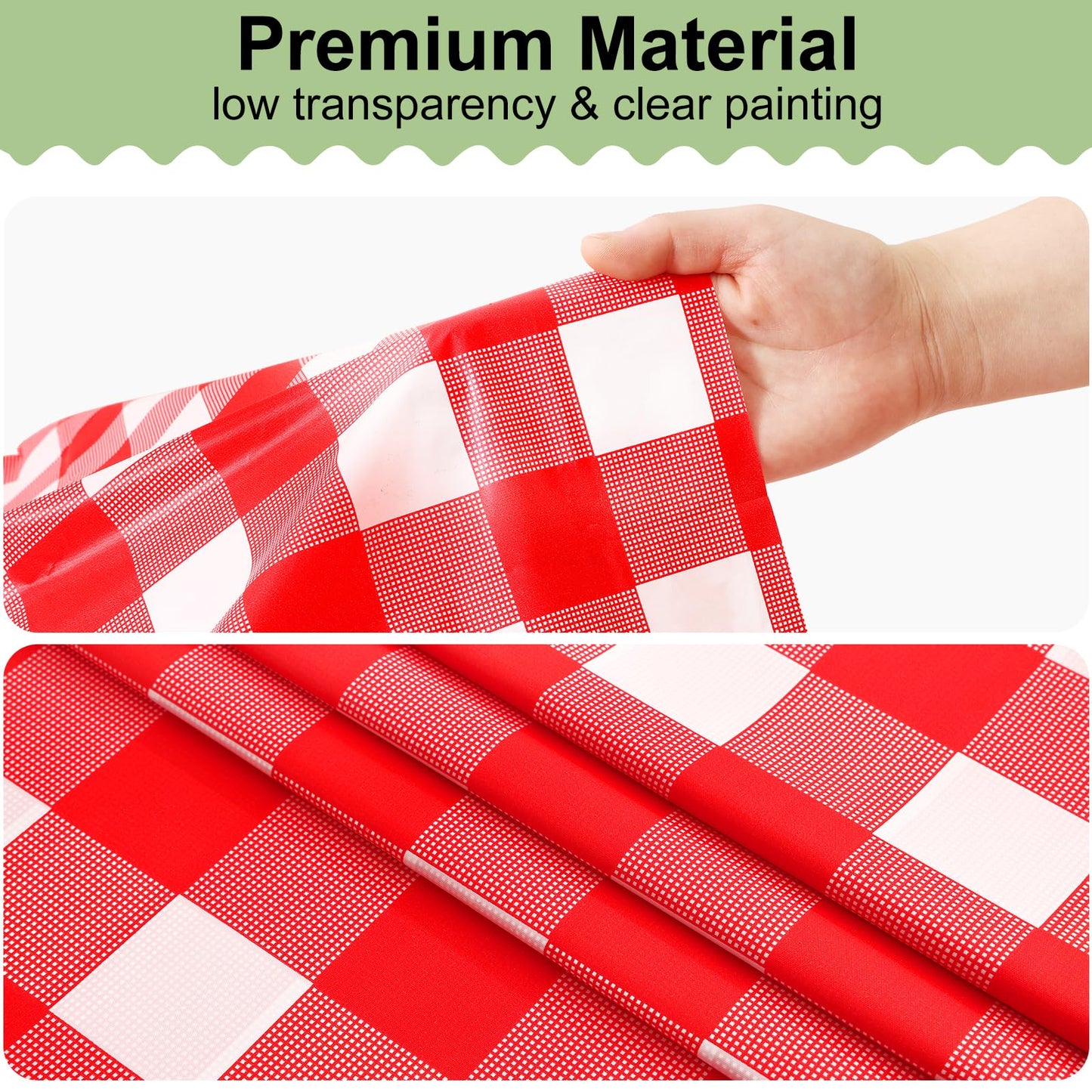 misaya 4 Packs Buffalo Disposable Table Cloth, 54 x 108 Inch Waterproof Plastic Tablecloth