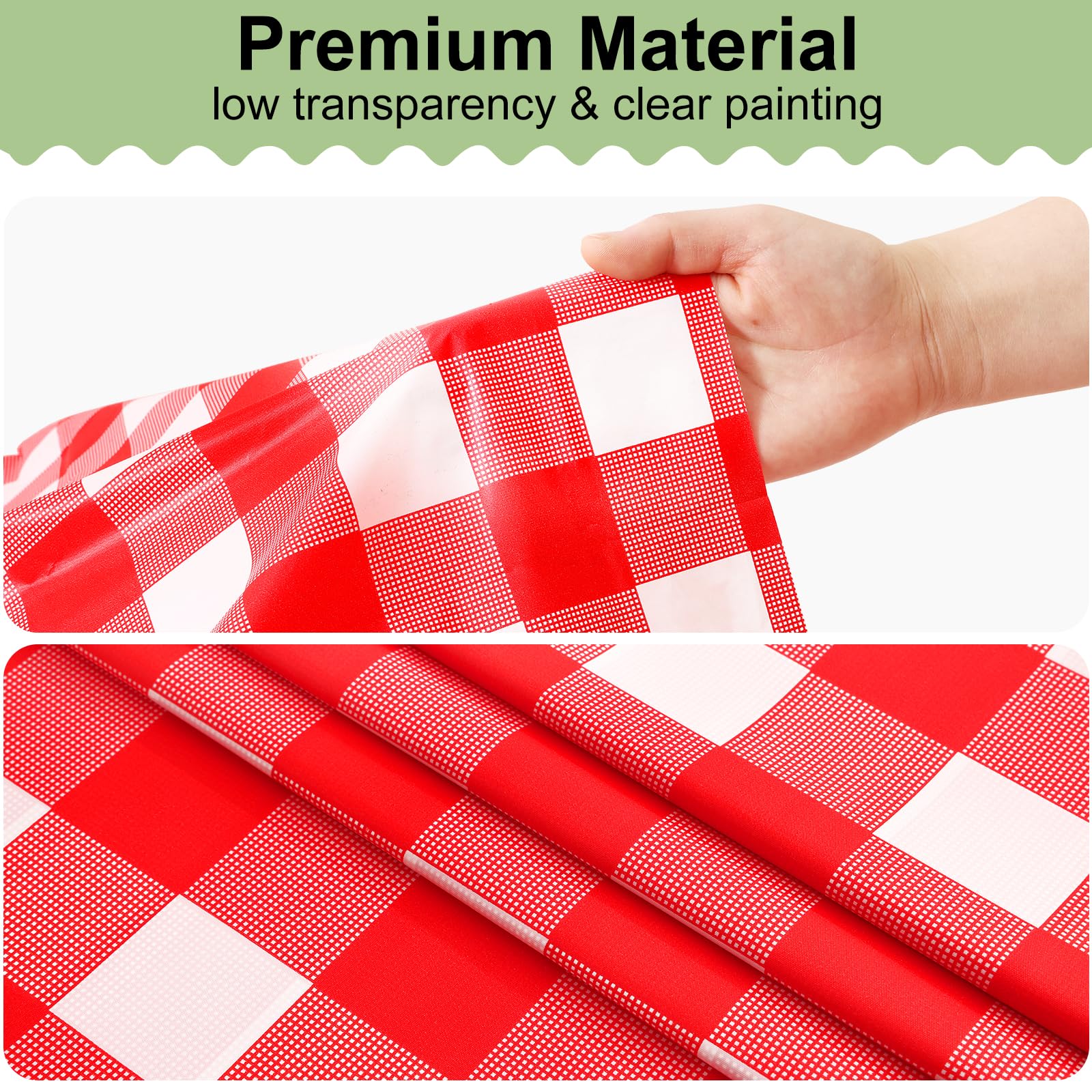 misaya 4 Packs Buffalo Disposable Table Cloth, 54 x 108 Inch Waterproof Plastic Tablecloth
