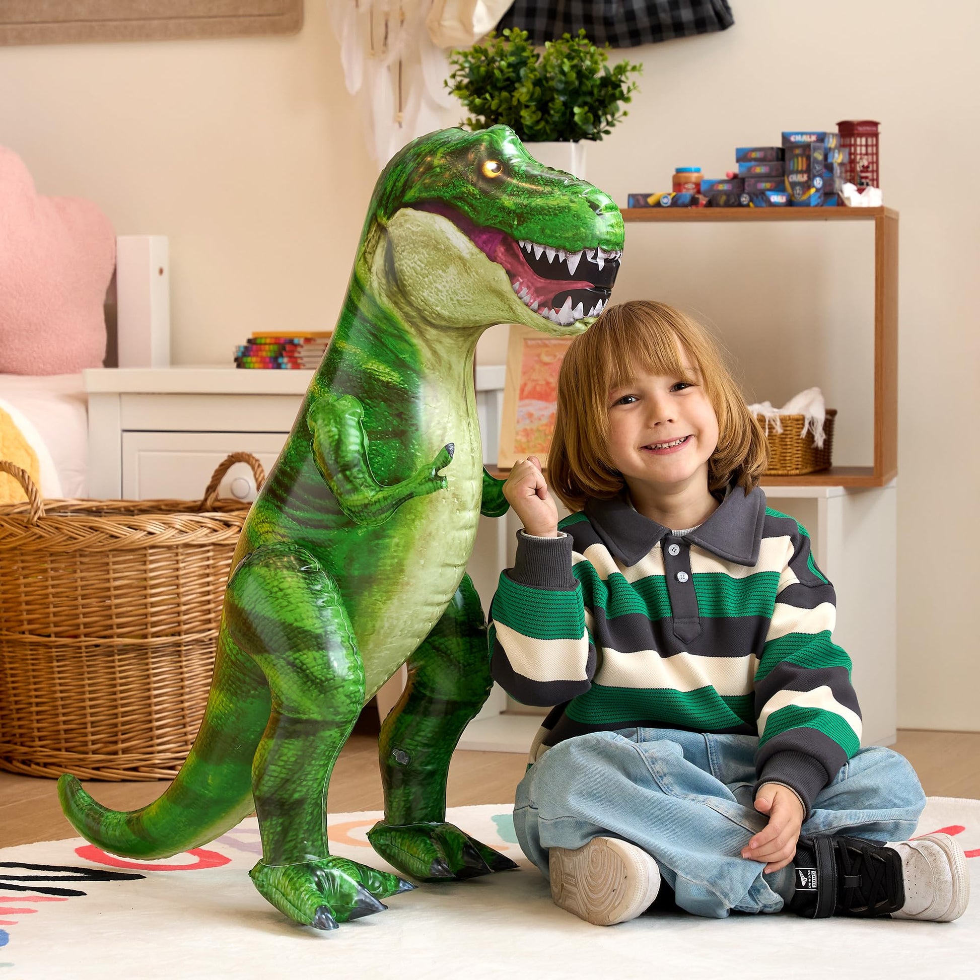 JOYIN 30”T.rex Dinosaur Inflatable, Tyrannosaurus Rex Inflatable Dinosaur Toy for Party