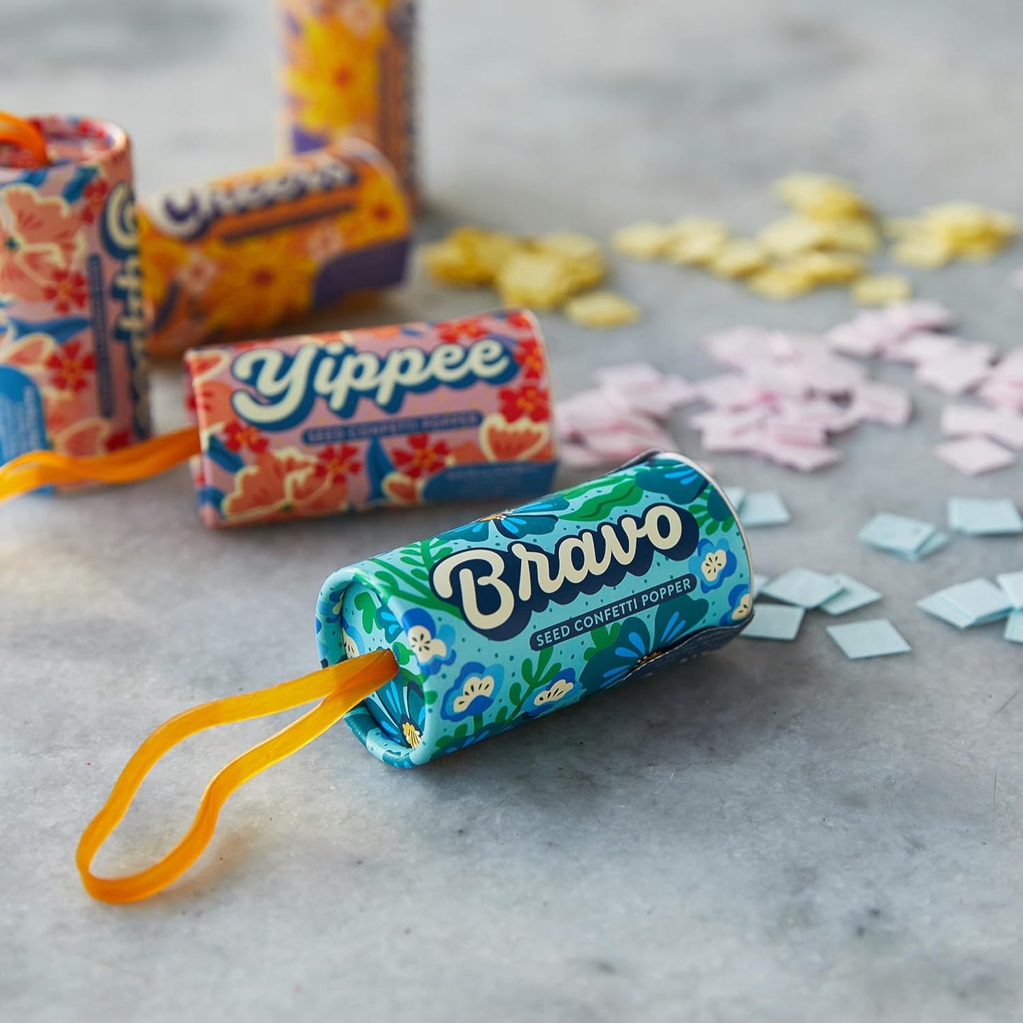 Modern Sprout Seed Confetti Poppers with Flower Seeds - Party Favors for Outdoor Weddings, Birthday, Event & Parties - Plantable Seed Paper - Non-Toxic, Plastic-Free - Pollinator Friendly - Pack of 12