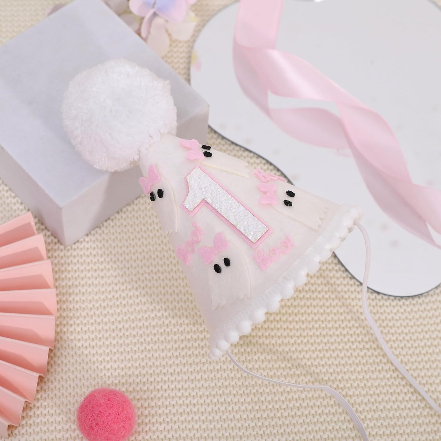 WAOUH Half Birthday Hat - Bow Cake Smash Crown for 6 Month Baby, Mini Photo Prop