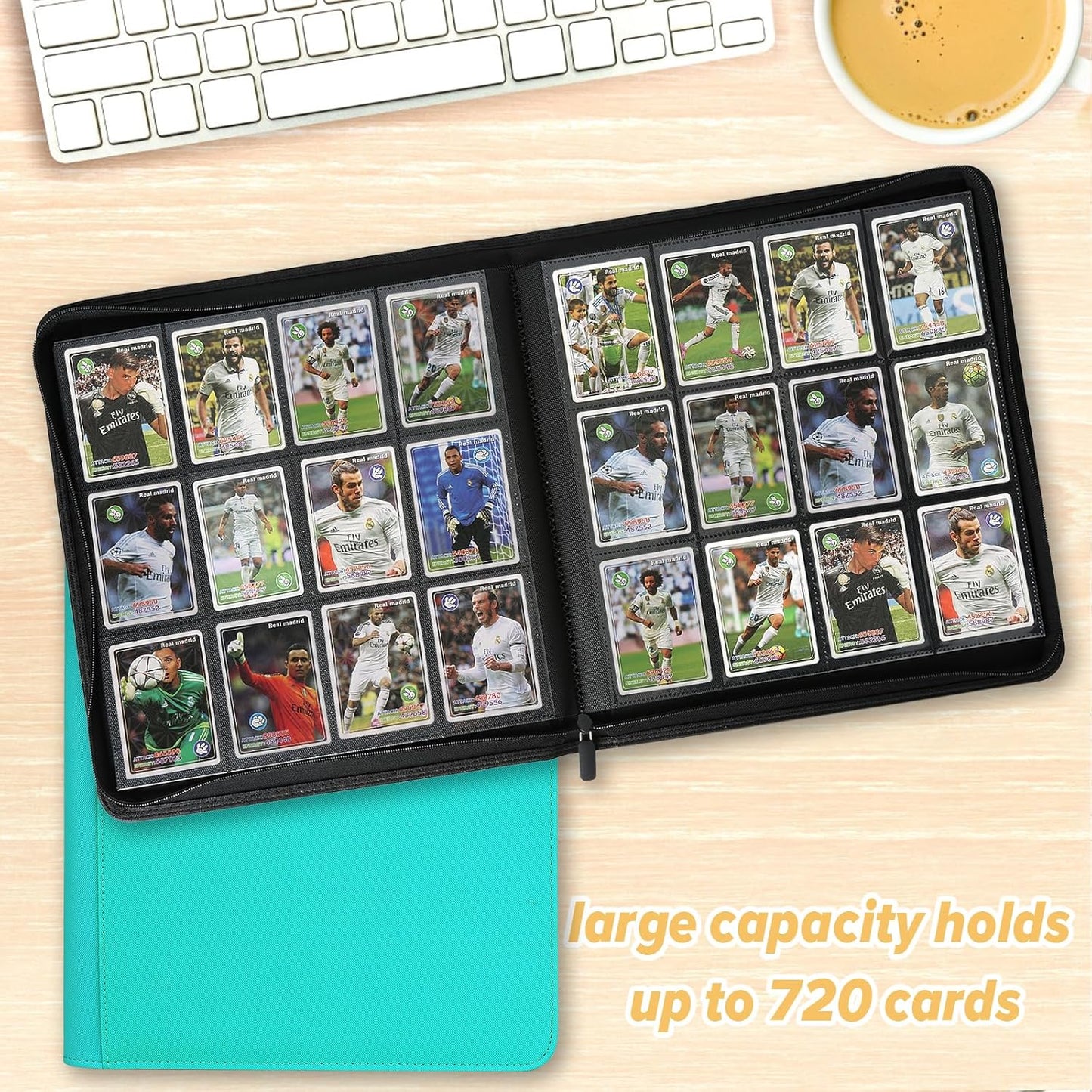 Trading Card Binder 12 Pocket, 720 Pockets Card Binders, Card Collection Binder, Card Album Folder for MTG, TCG, Sports Cards, Game Cards (Lake Blue)