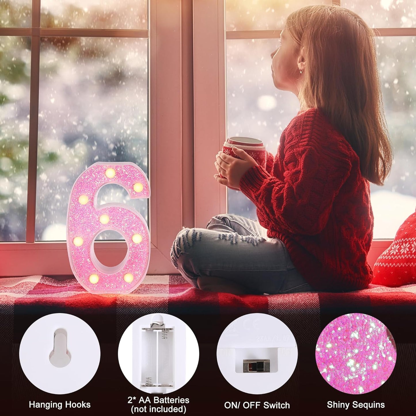 Foaky Pink Light up Letters，Pink Party Decorations,Girls Room Decor,Glitter Marquee Numbers,Alphabet Letter Sign for Night Light Birthday Party Girls Gifts, Home Bar Decoration (2)