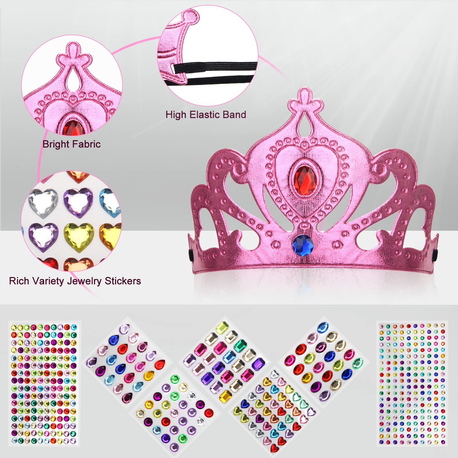 23 PCS Foam Crowns Set DIY Party Princess Tiaras Crowns, Make Your Crowns