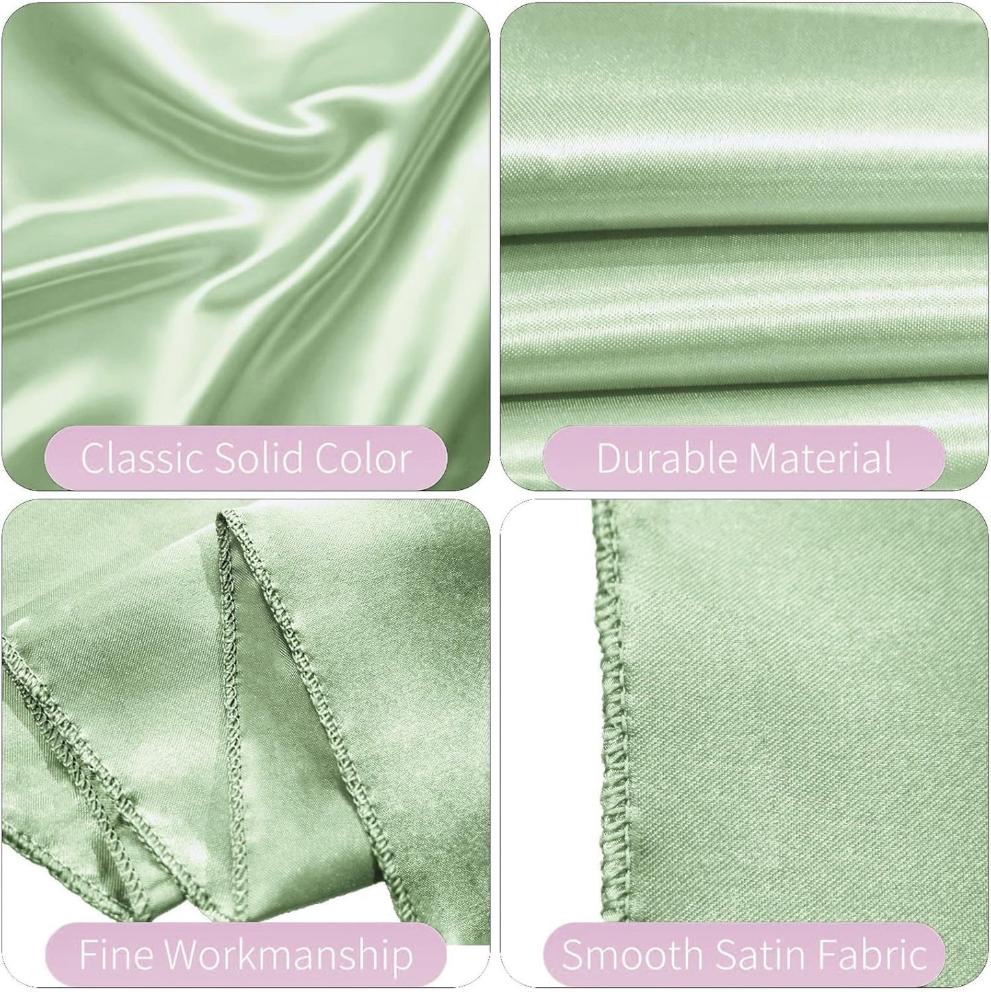 50 PCS Satin Chair Sashes Bows Decorative Universal Chair Cover Chair Ribbon Ties Back Sash for Wedding Party Ceremony Reception Hotel Event Banquet Restaurant Home Kitchen Decor(7x108inch,Sage Green)