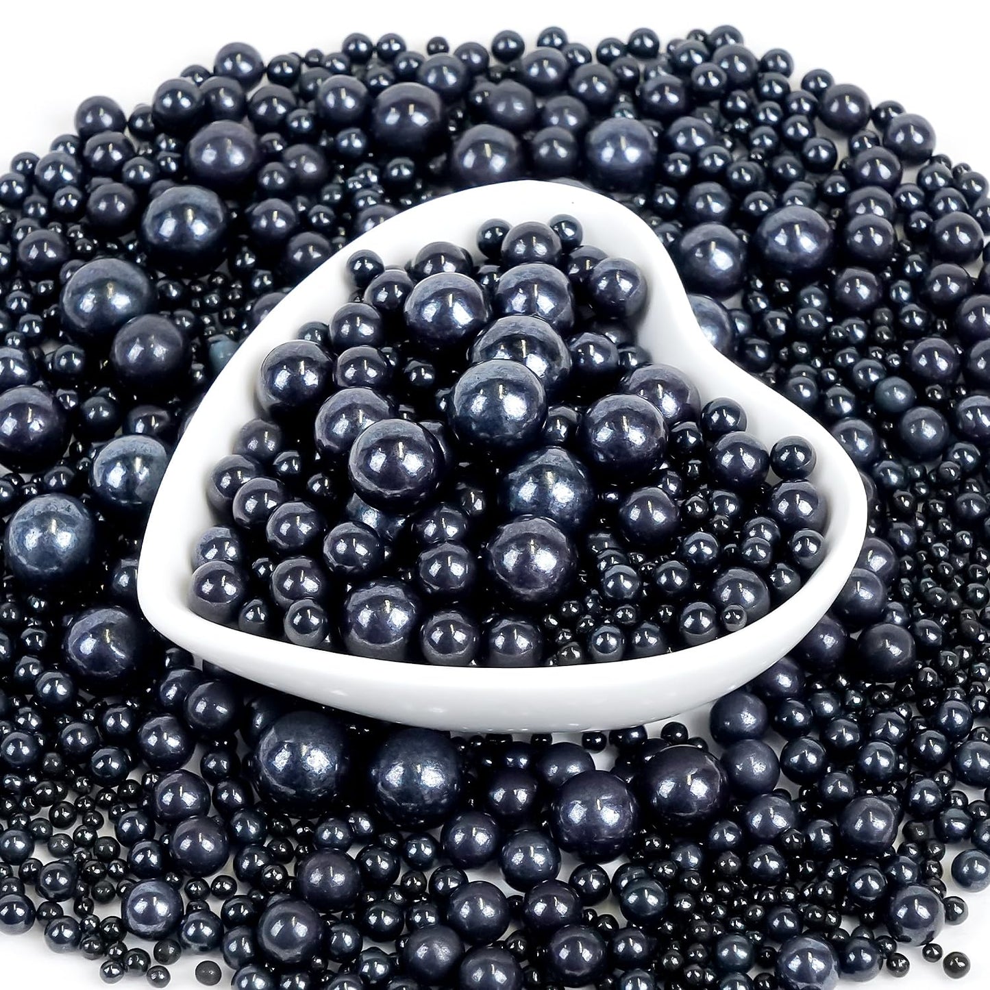 Edible Black Pearl Sugar Sprinkles, Black Pearl Sprinkles for Cake Decorating, 180g/6.35oz, Cupcake Toppers, Cake Decorations, Ice Cream, Wedding Party Halloween Supplies