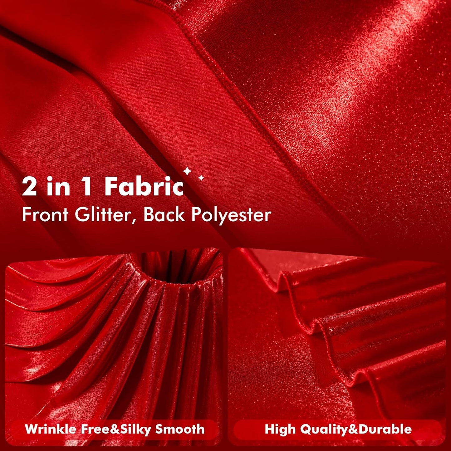 20x10ft Shimmer Red Sequin Backdrop Curtain for Parties, Thick Wrinkle Free Glitter Backdrop Drapes Photo Back Drop Curtains for Birthday Wedding Christmas Photography Background-4 Panels 5x10ft