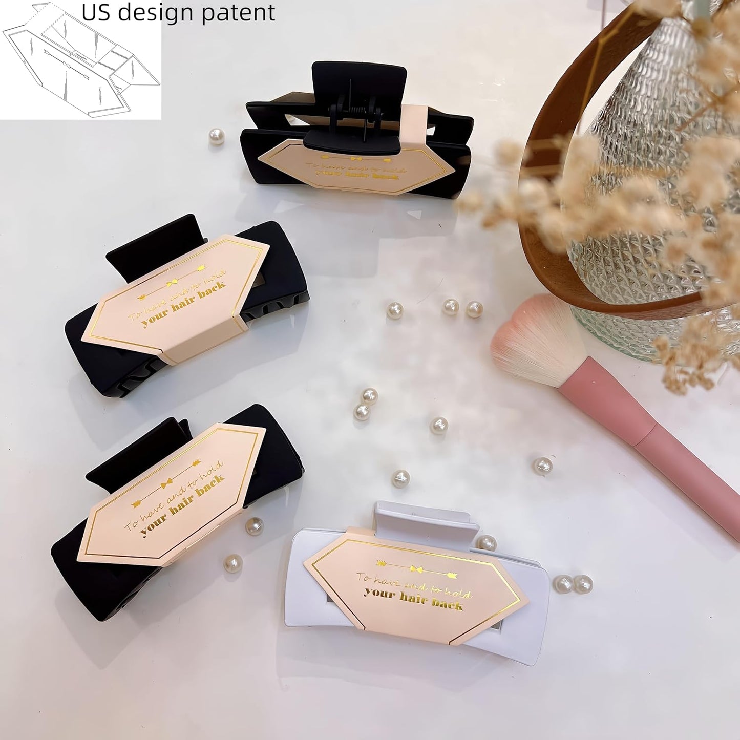 36pcs Bridesmaid Scrunchies Proposal Gifts Bachelorette Hair Claws Clips Girls heart sunglasses for Wedding Party Favors (White&Black)