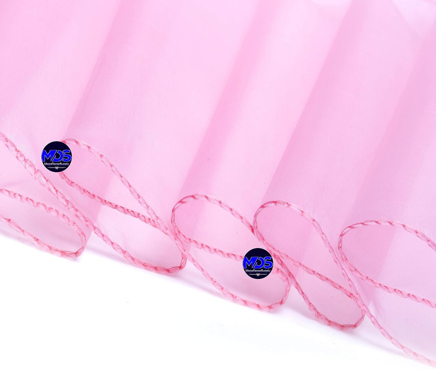 MDS Pack of 125 PCS Organza Chair Sashes Wider Dining Chair Bows Ribbon Tie Back for Wedding Party Birthday Bridal Shower Reception Event Banquet Home Chair Cover Decoration - Blush Pink