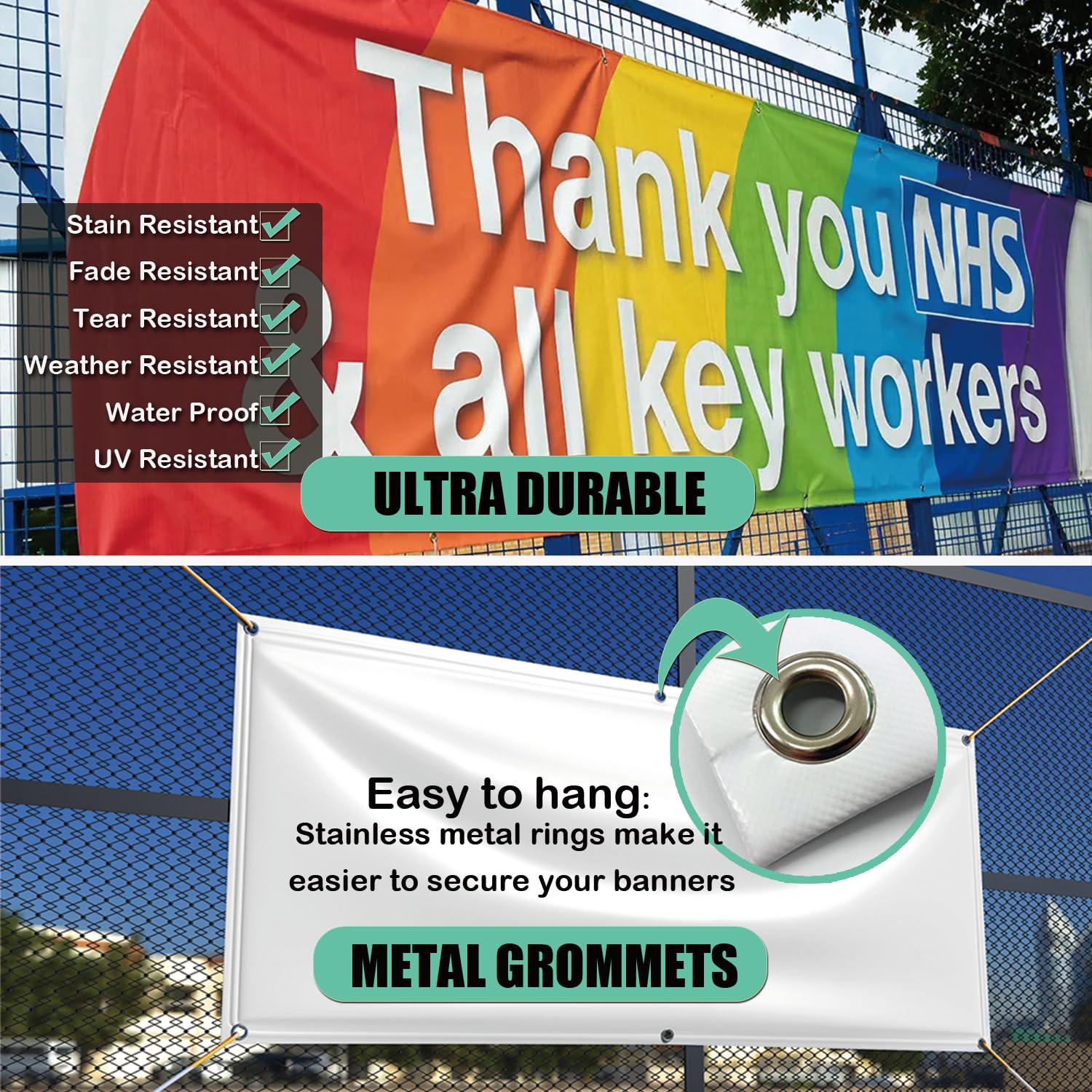 Custom Vinyl Banner | 2'X1' to 20'X10' | Personalized Signs for Business, Birthdays, Weddings