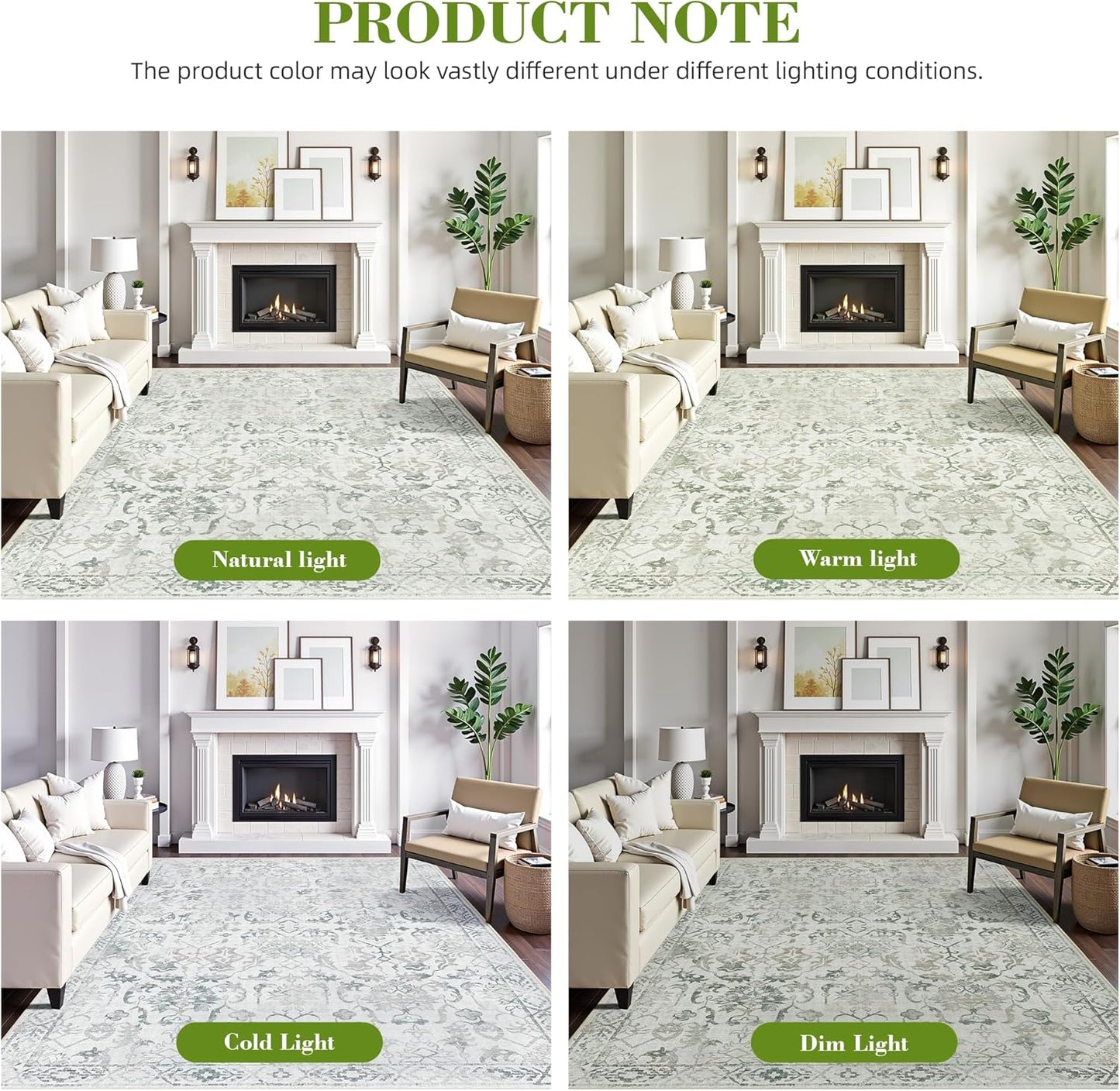 Green Small Area Rug 2x3 Throw Rug for Entryway Bathroom Kitchen, Non-Slip Low-Pile Washable Distressed Modern Boho Floor Carpet for Laundry Room, Indoor Washstand Vanity Front Mat 24x36 Inch