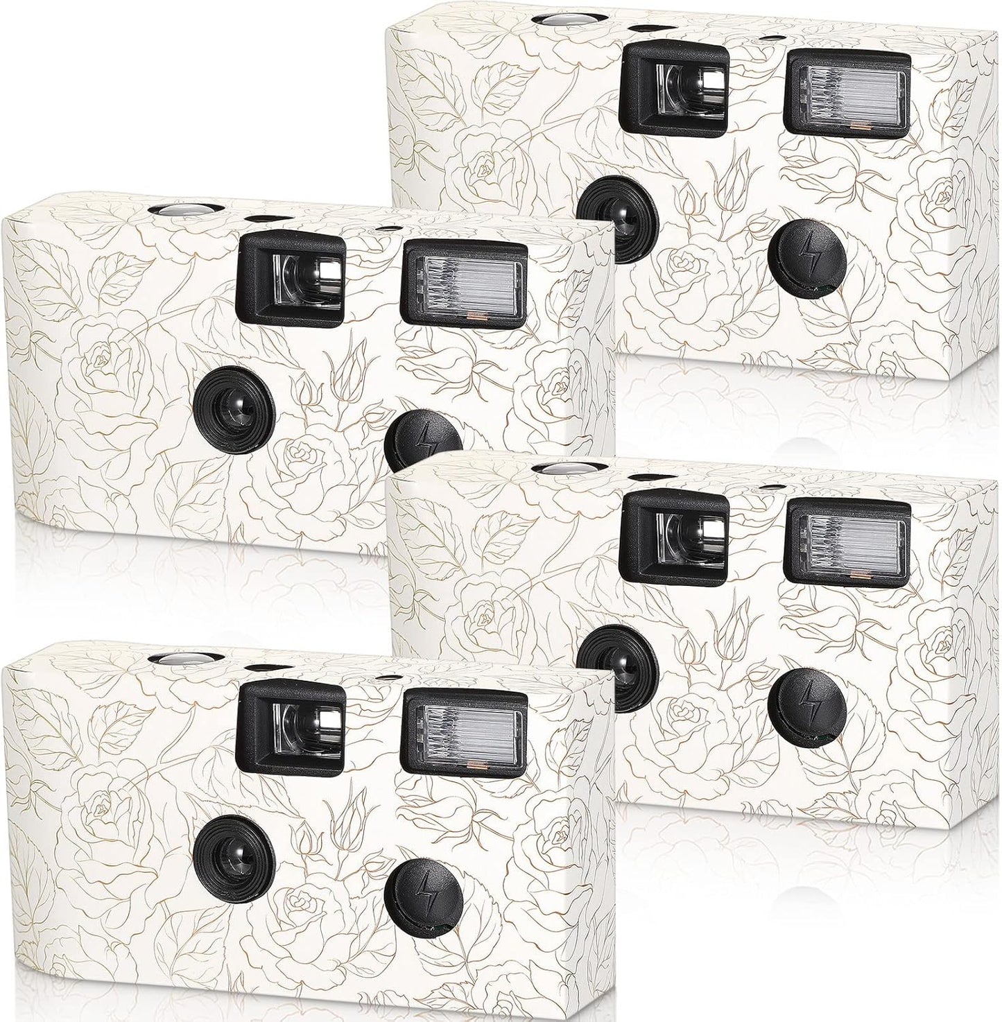 Zhengmy 4 Pack Disposable Camera for Wedding,34mm Single Use Camera with Flash One Time for Gathering Wedding Anniversary Travel Party Supply(Fresh Style, Black White Film)