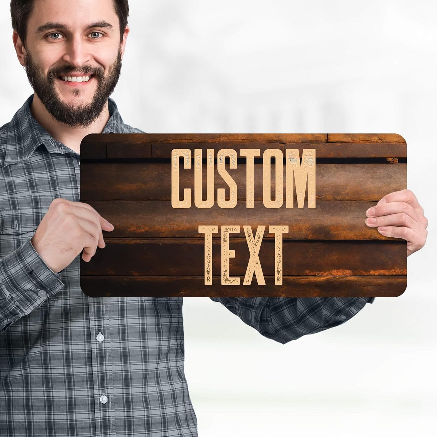Custom Sign, Custom Street Sign, 11 Font Colors, 13 Font Styles, 4 Hole Options, 22 Sizes, 9x18 Inches, Rust Free DiBound, Fade Resistant, Made in USA by My Sign Center (Vintage Wood)