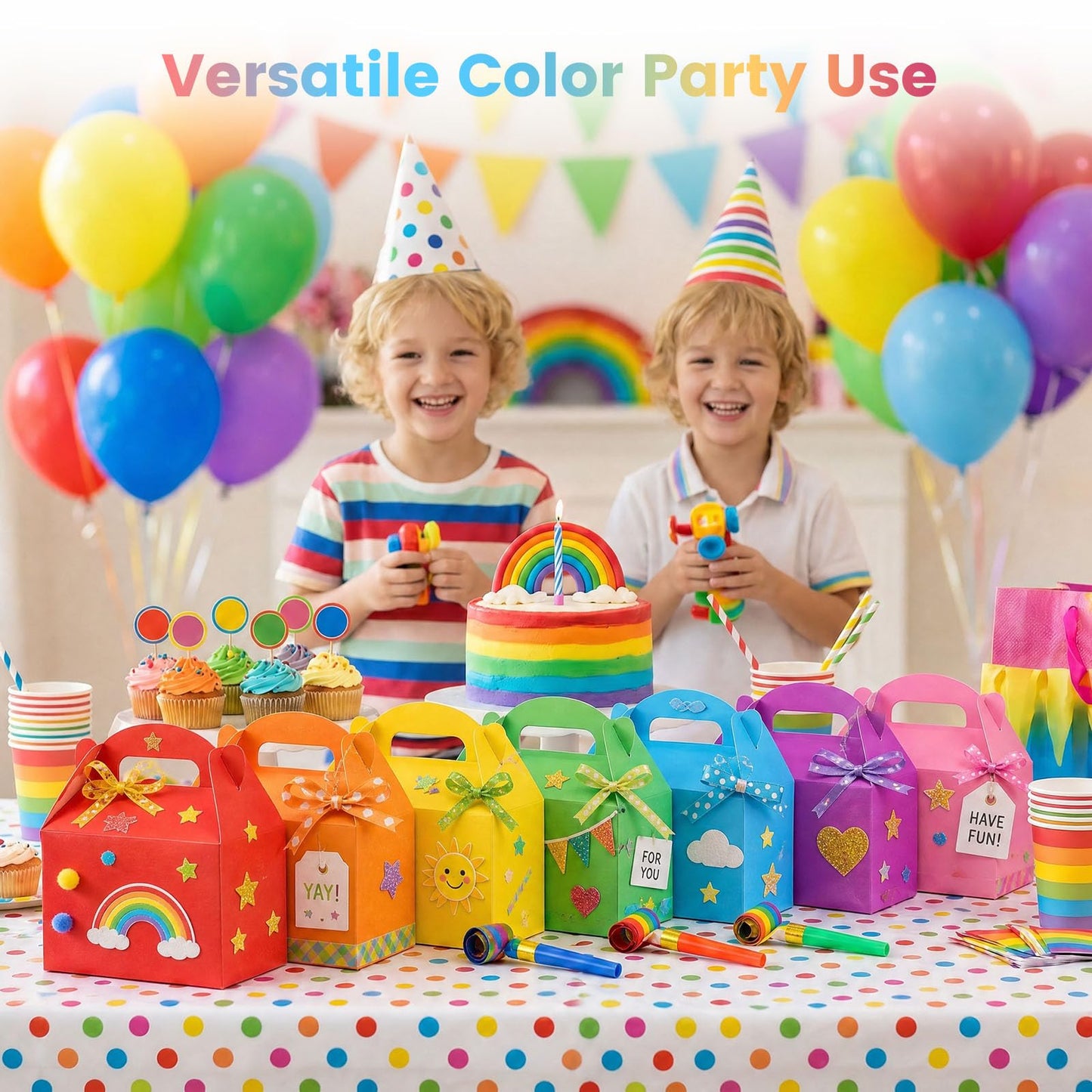 VGOODALL Gable Treat Boxes 16 Pack, 8 Assorted Colors
