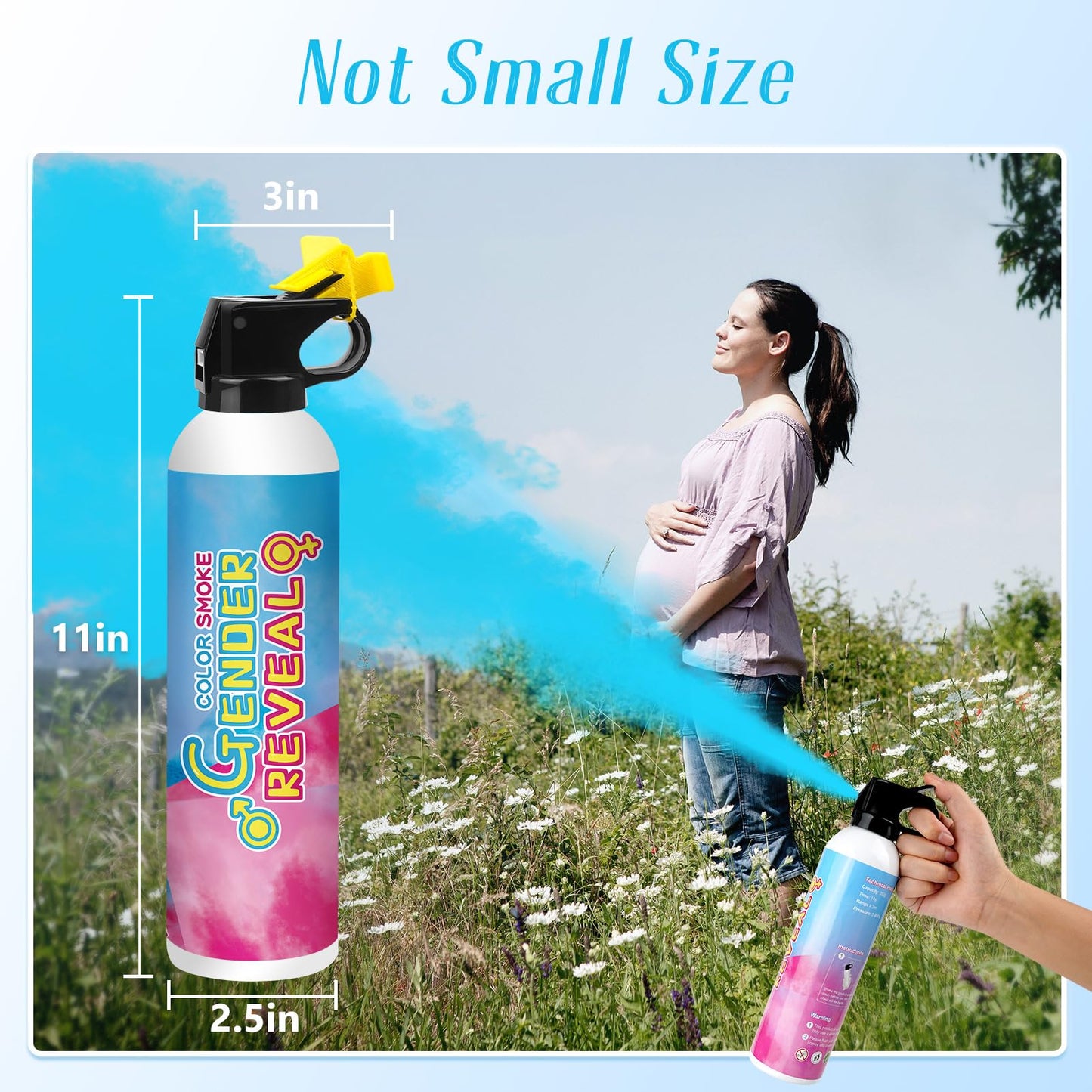 Merear Large Gender Reveal Fire Extinguisher 2 Packs, Gender Reveal Ideas, Baby Boy Reveal Party
