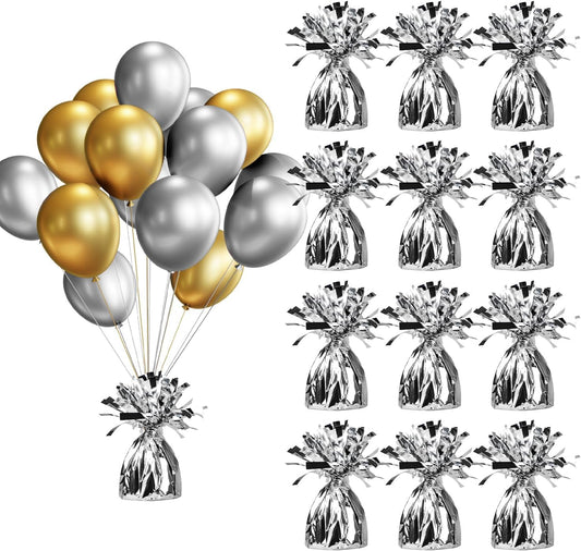 Metallic Balloon Weights - Novelty and Gag Gifts, 5.5" Inches for Balloons Table Centerpiece DIY Decor for Birthday Party Favors Wedding 6-Pack (Silver)