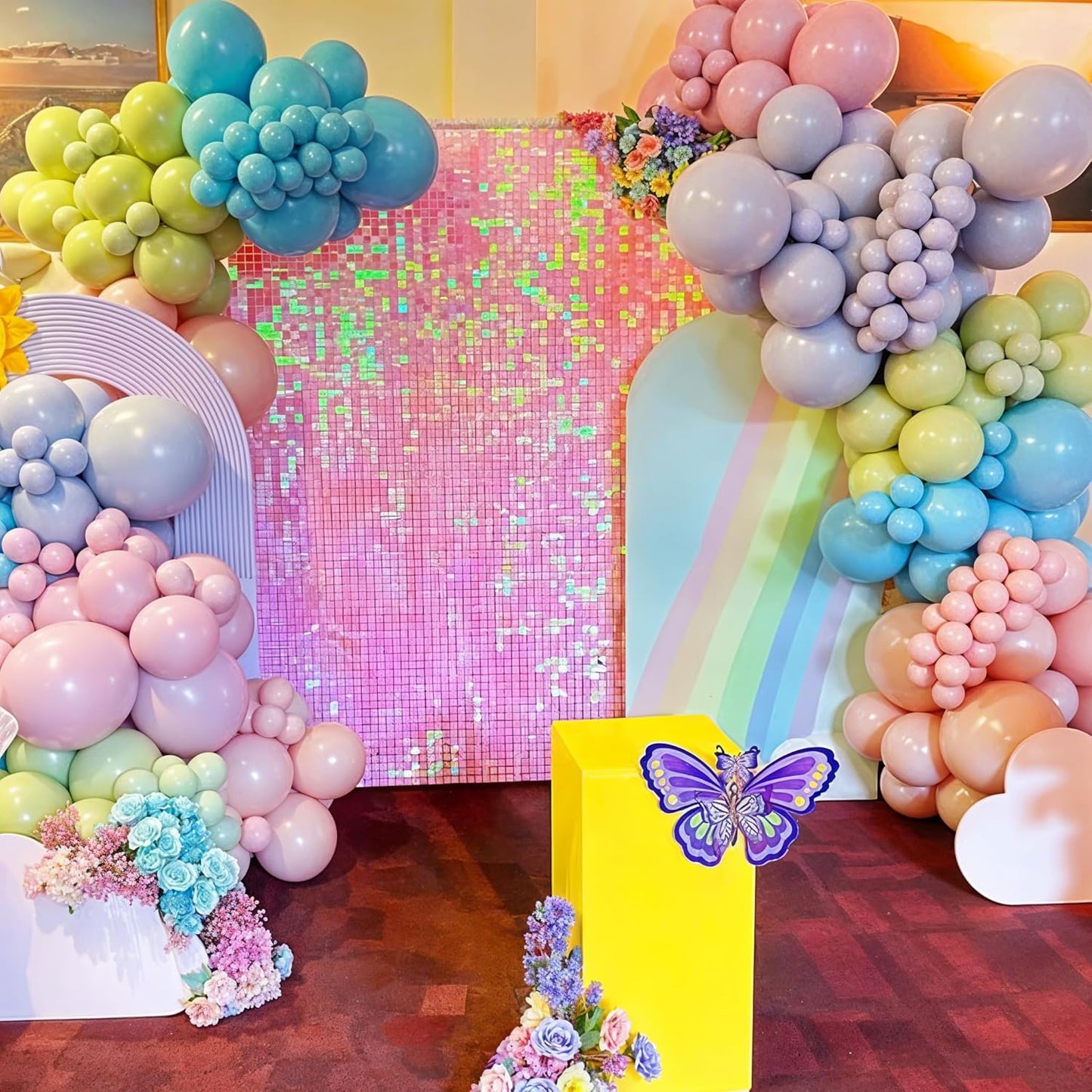 Pastel Balloons, 60PCS Macaron Pink Purple Blue Latex Balloon, Pastel Color Ice Cream Balloon for Kids Rainbow Party Baby Shower Wedding Unicorn Ice Cream Birthday Party Decorations Supplies