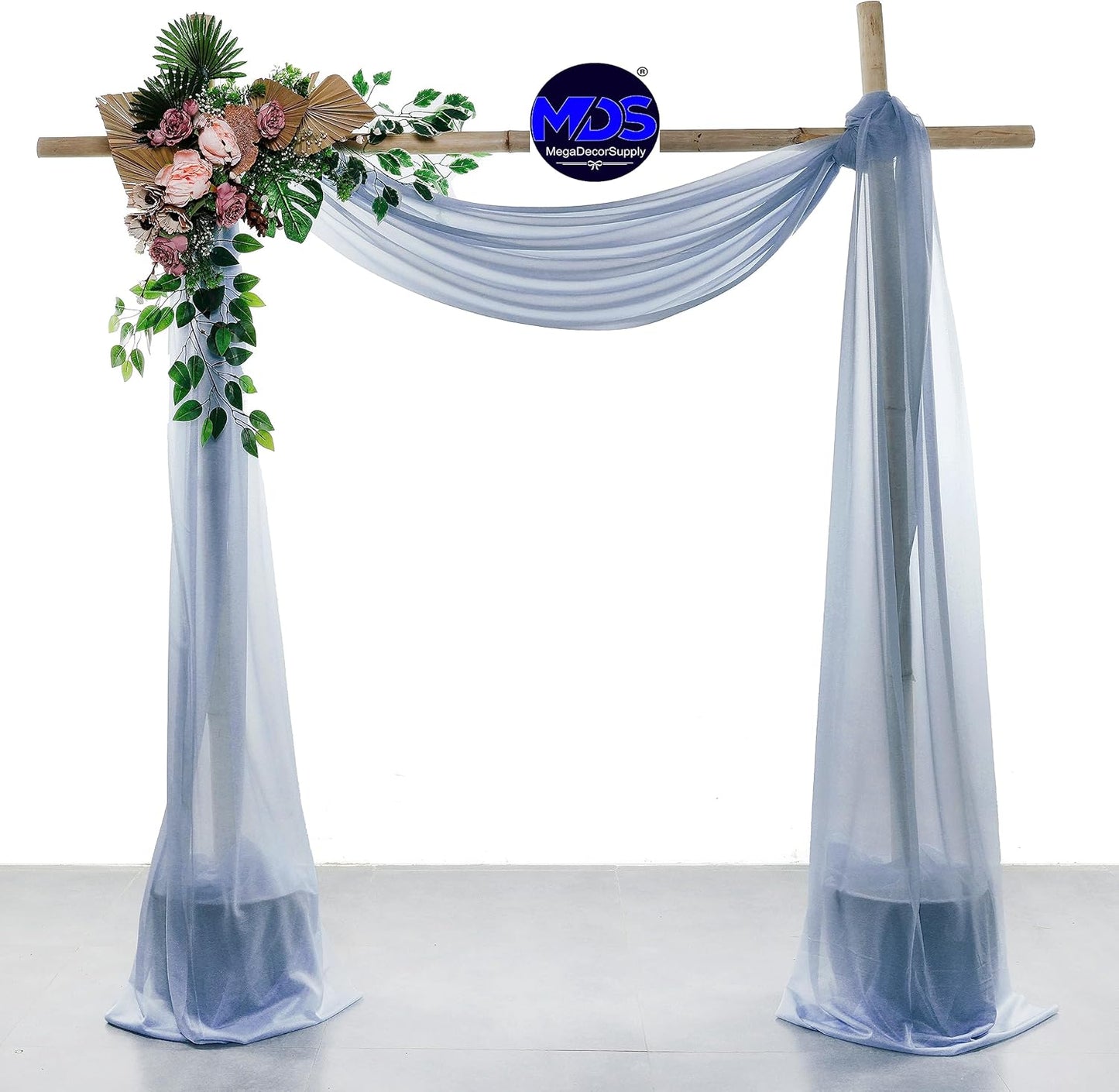 MDS Halloween Chiffon Draping Fabric - 1 Panel, 30" Wide x 50ft Long - Sheer Spooky Arbor & Canopy Drapery for Haunted House Backdrops, Party Ceilings, DIY Costumes & Themed Events - Dusty Blue