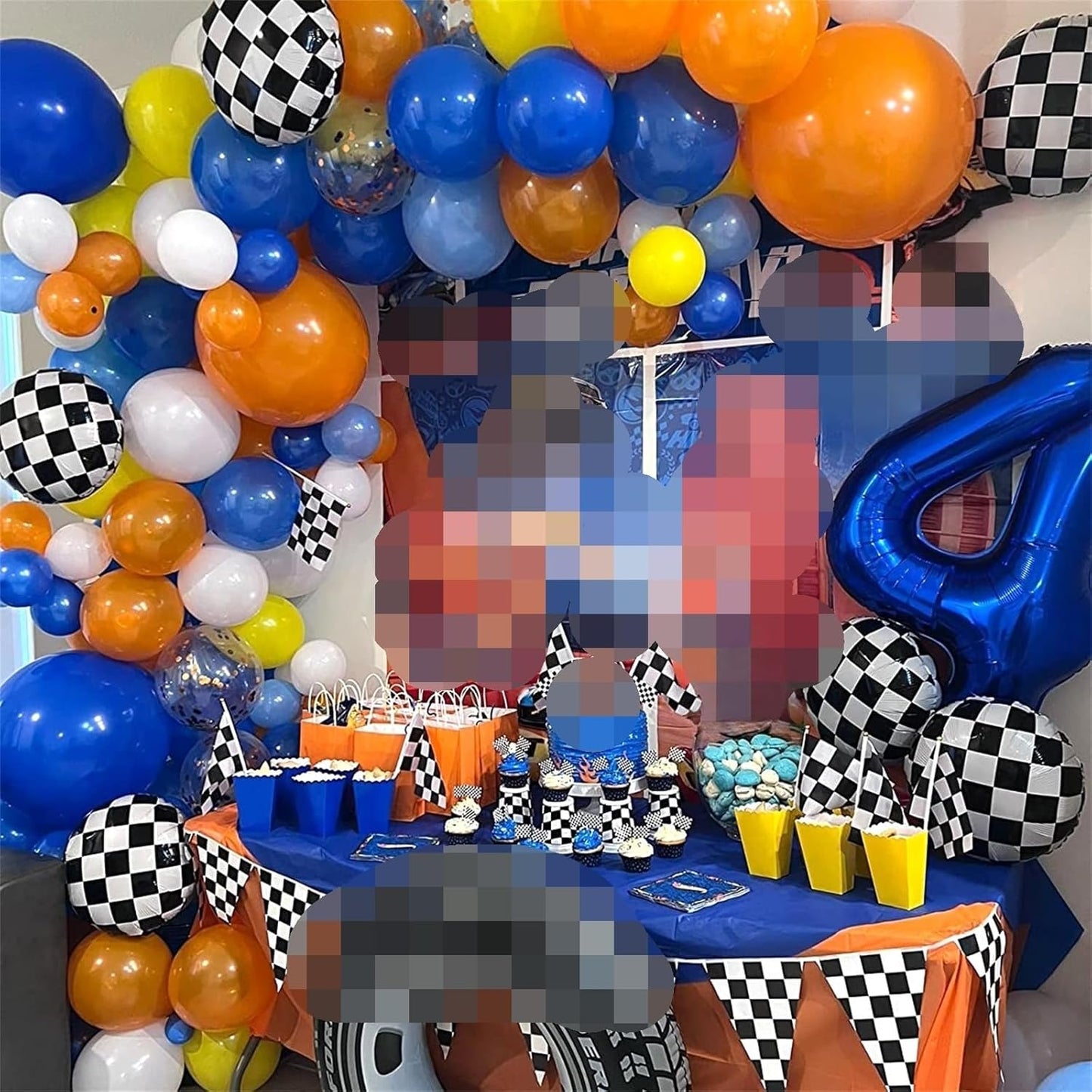 Navy Blue Foil Balloon Number 4, 40'' Giant Self Inflating Number Balloons Set 0-9, Large Dark Blue Number 4 Helium Balloon for Boys 4th Birthday Anniversary Party Decorations Supplies