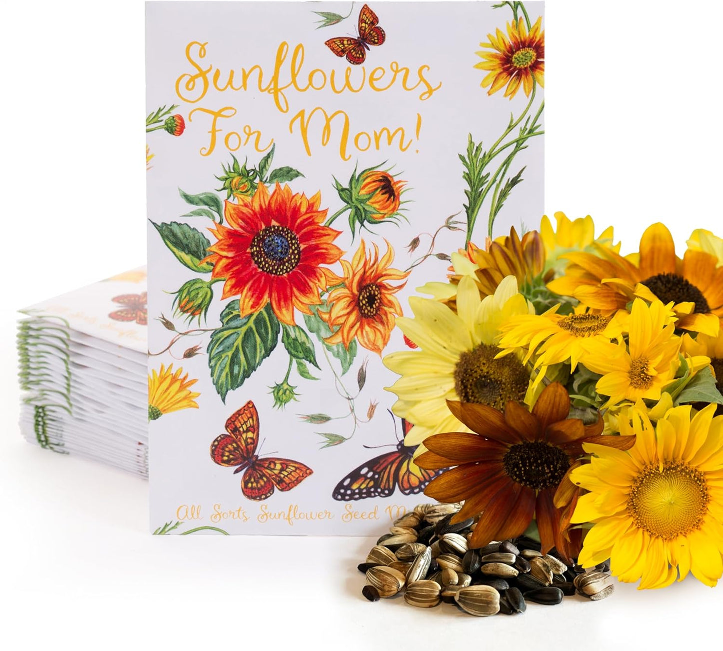 25 Sunflowers for Mom - Happy Mothers Day - Sunflower Seed Packets