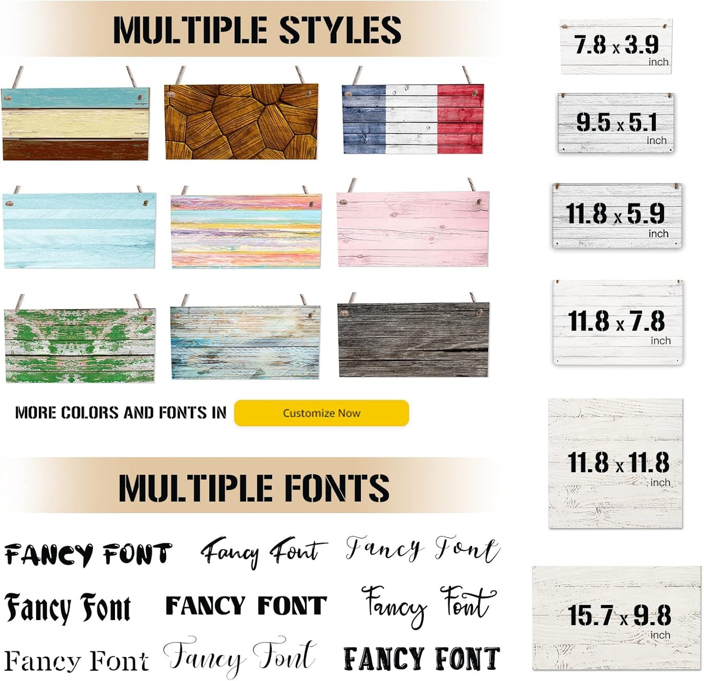 Personalized Rustic Wooden Sign, Custom Plaque Wall Hanging, Art Wood Board Sign for House, Customized Name Sign, Gifts for Family Members Teachers Friends 11.8x5.9 inch