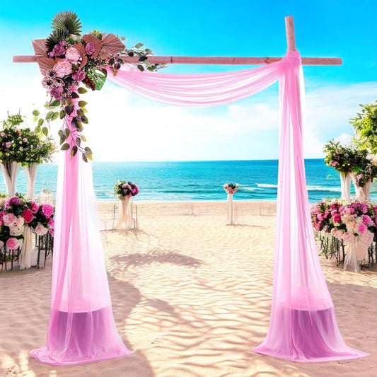 MDS Halloween Chiffon Draping Fabric - 1 Panel, 30" Wide x 100ft Long - Sheer Spooky Arbor & Canopy Drapery for Haunted House Backdrops, Party Ceilings, DIY Costumes & Themed Events - Bubblegum Pink