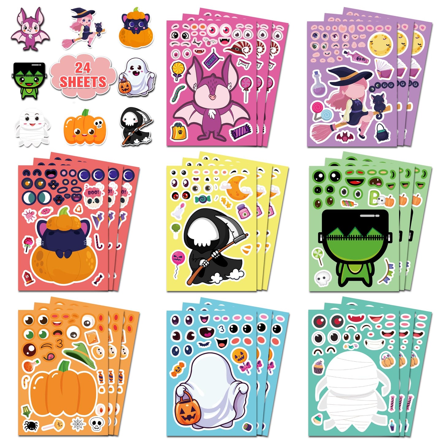 Halloween Party Favors,Halloween Stickers,DIY Crafts Stickers for Kids