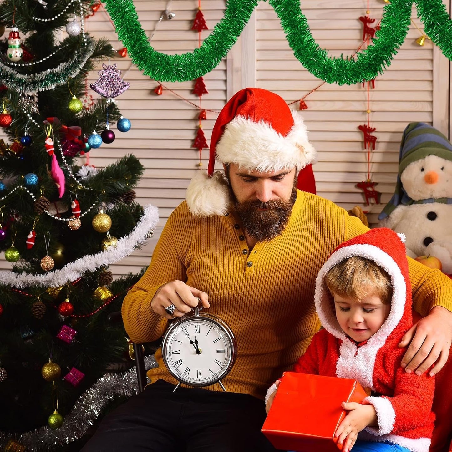 50 Feet Green Christmas Tinsel Garland, Metallic Foil Twist Garland Wall Hanging Tinsel Banner Backdrop for Parade Floats, Easter, Mother's Day, Wedding Party Decorations (2in x 50ft)