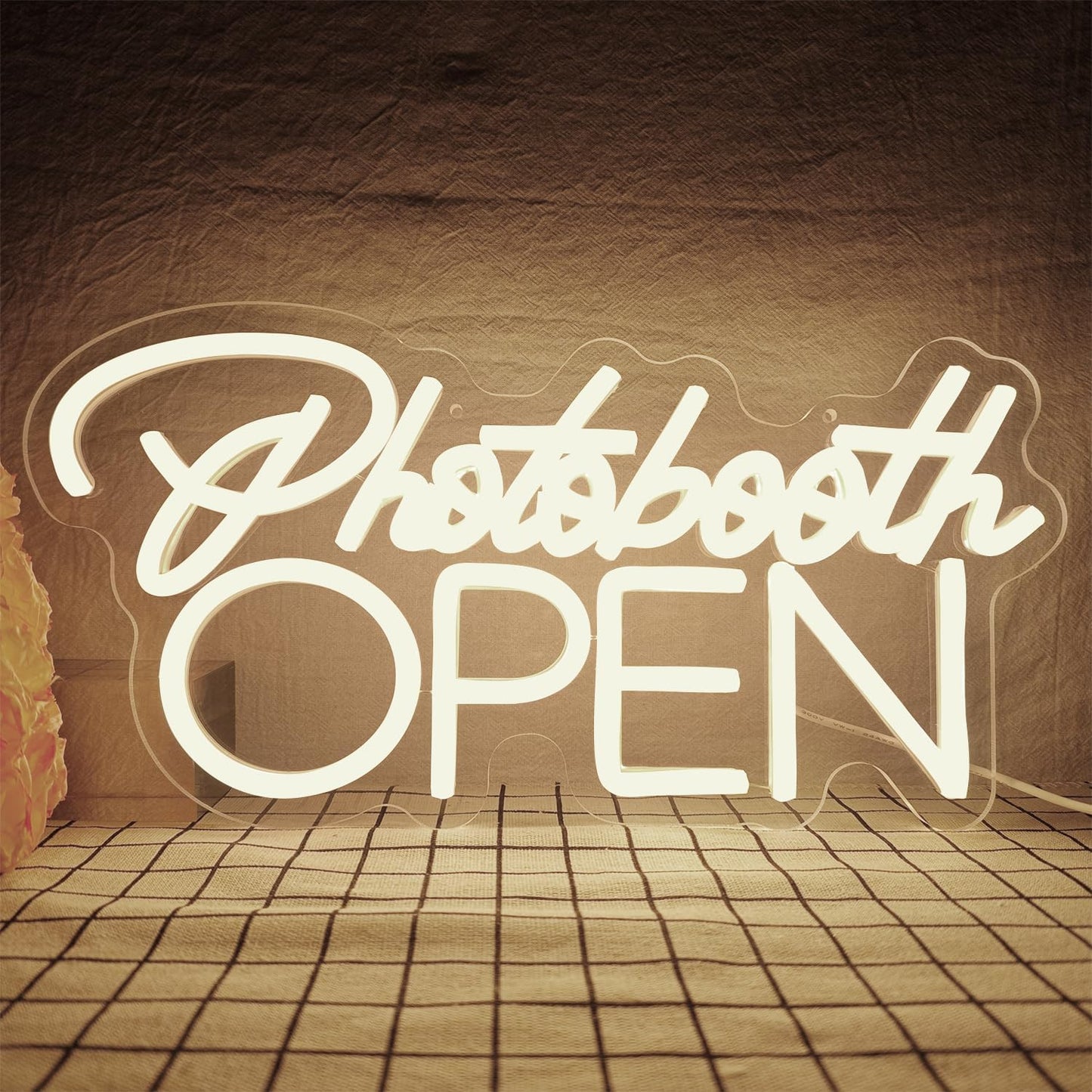PhotoBooth Neon Sign for Wall Decor Dimmable Photobooth Neon light with USB Open Neon Light Office Open Sign Neon Decor Wedding Reception Sign