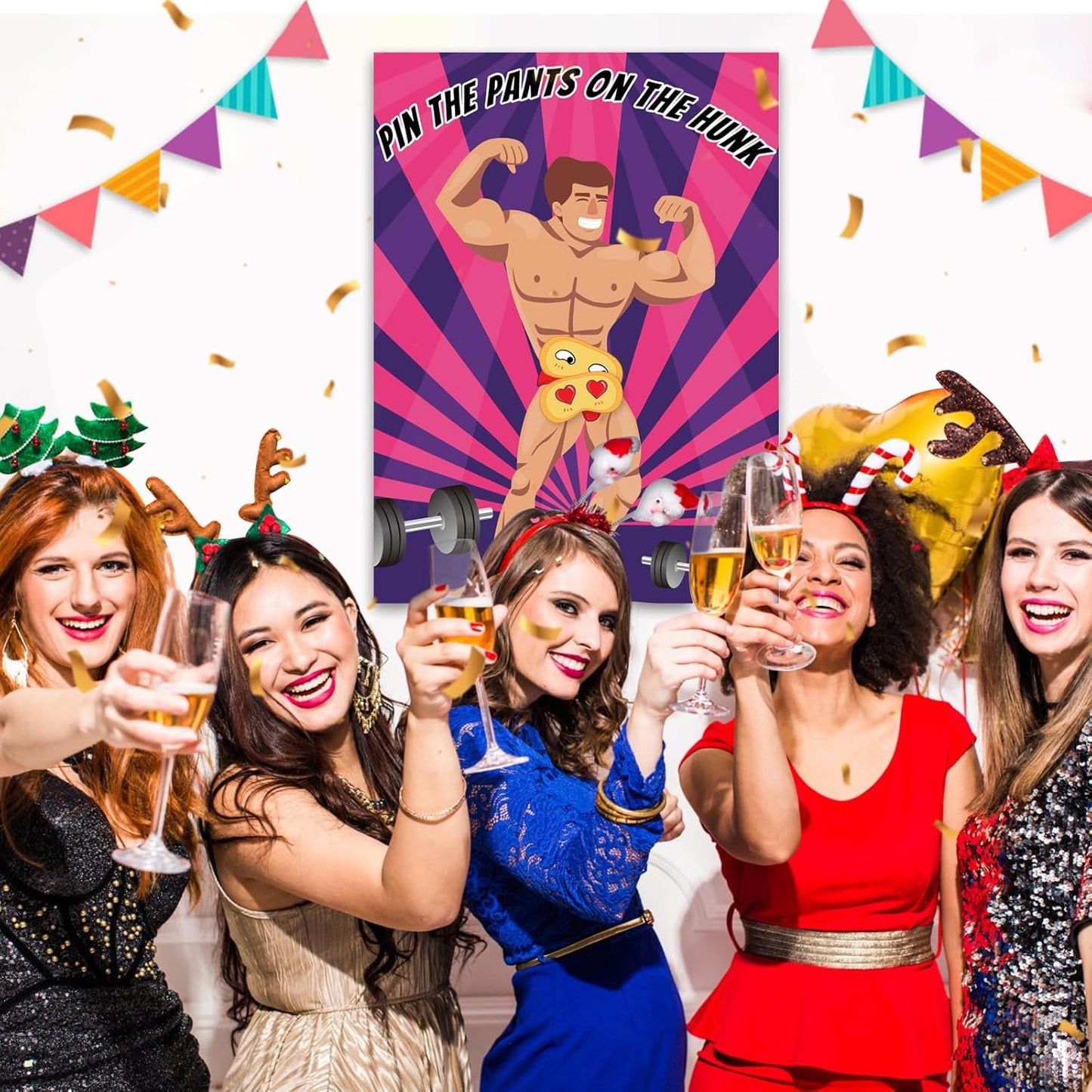 ASTARON Pin The Pants Party Games Bridal Shower Games Large Poster 24 Player Stickers Party Games Girls Night Party Games