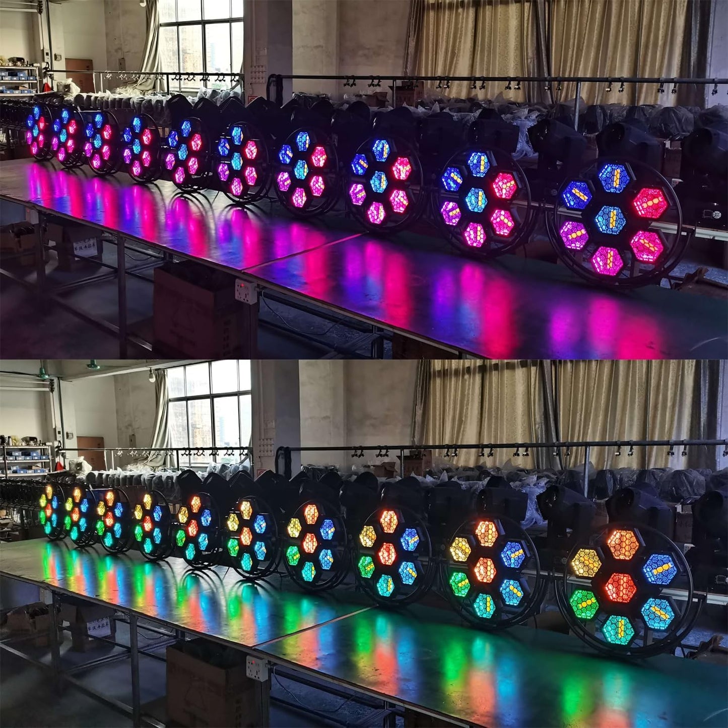 JUNMAN 7 Head Led Retro Background Effect Light DJ Disco Stage Lights 1pc Pack