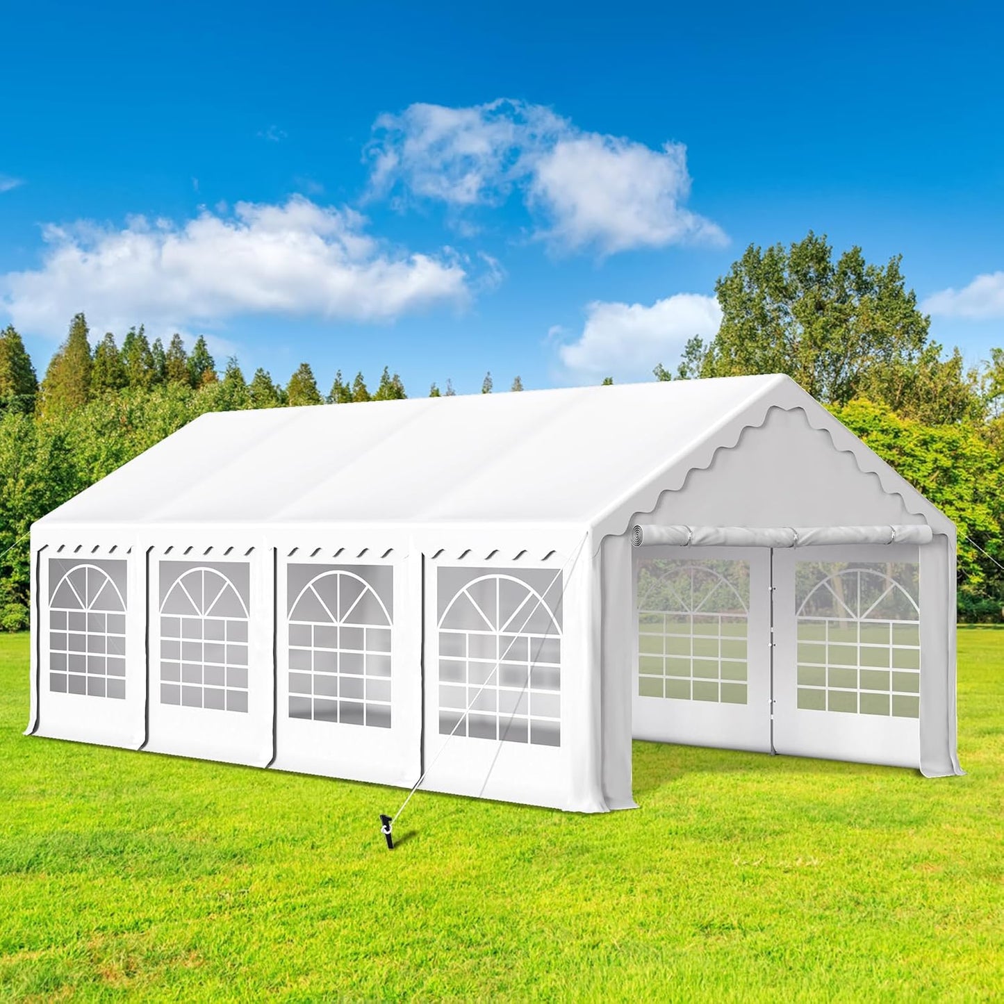 HERA'S PALACE 13'x 26' Outdoor Tents for Parties Large Canopy Tent with 10 Removable Sidewalls Heavy Duty Party Tent for Graduation Wedding and Birthday (White)