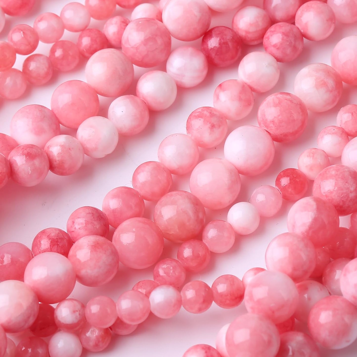 Pink Persian Jade Stone Beads Gemstone Round Crystal Energy Jade Beads Stone Beads for Jewelry Making DIY Bracelet Necklace Jewelry Making 1 Strand 15.5inch 31PCS 12MM
