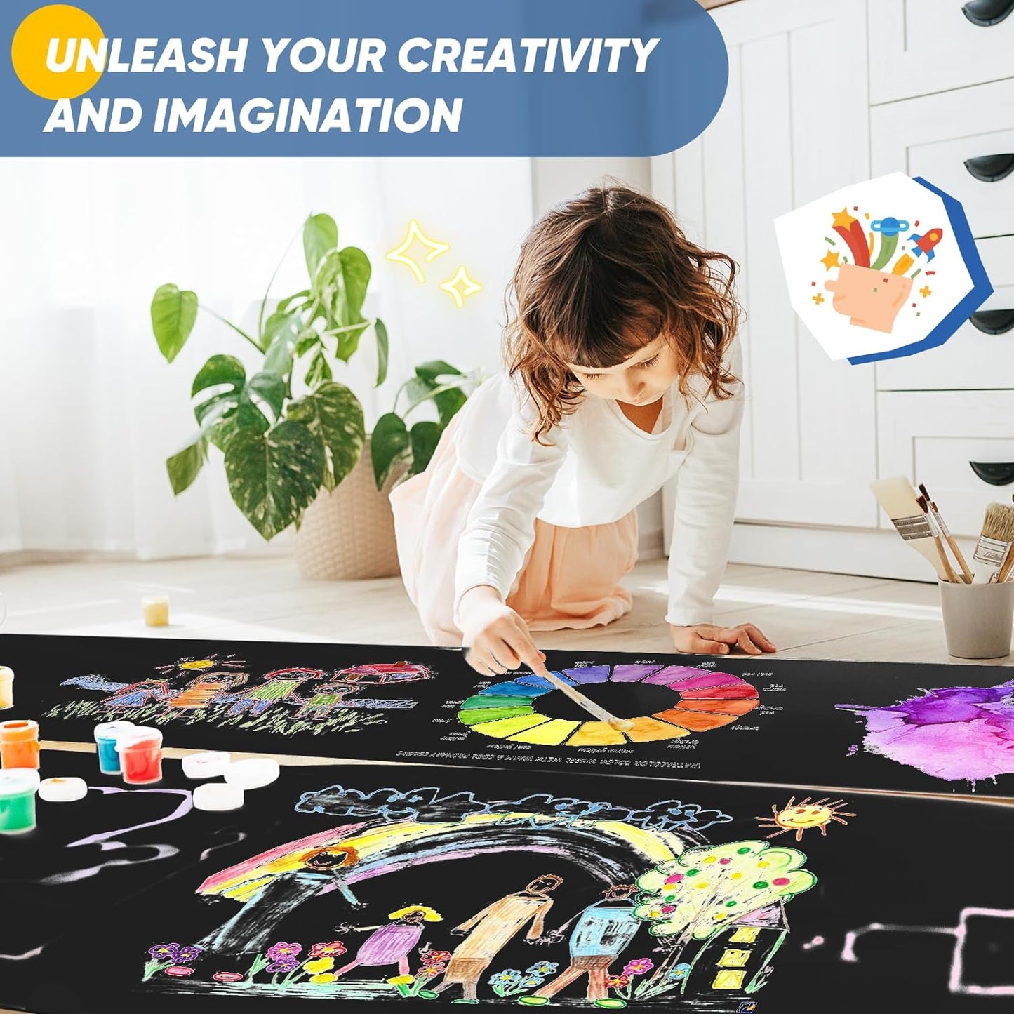 Black Wrapping Paper 15"x390", Wrapping Paper Kraft Paper Roll for Poster Bulletin Board, Art Paper, Poster Easel Drawing Decorative Paper Roll for Birthday, Father?™s Day, Birthday, Bouquet Flower