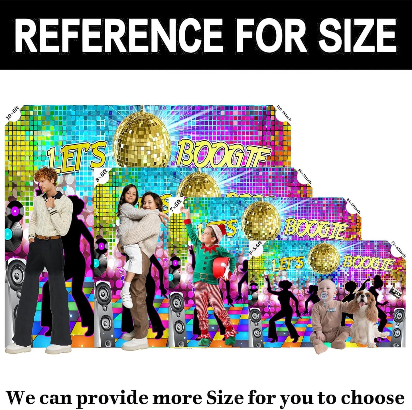 Disco Backdrop 7X5ft Retro Glow Party 70s 80s 90s Theme Stage Dance Background Disco Party Decoration Disco Ball Banner Dance Backdrop for Birthday Party Prom Portrait Photo Props Polyester, Multi