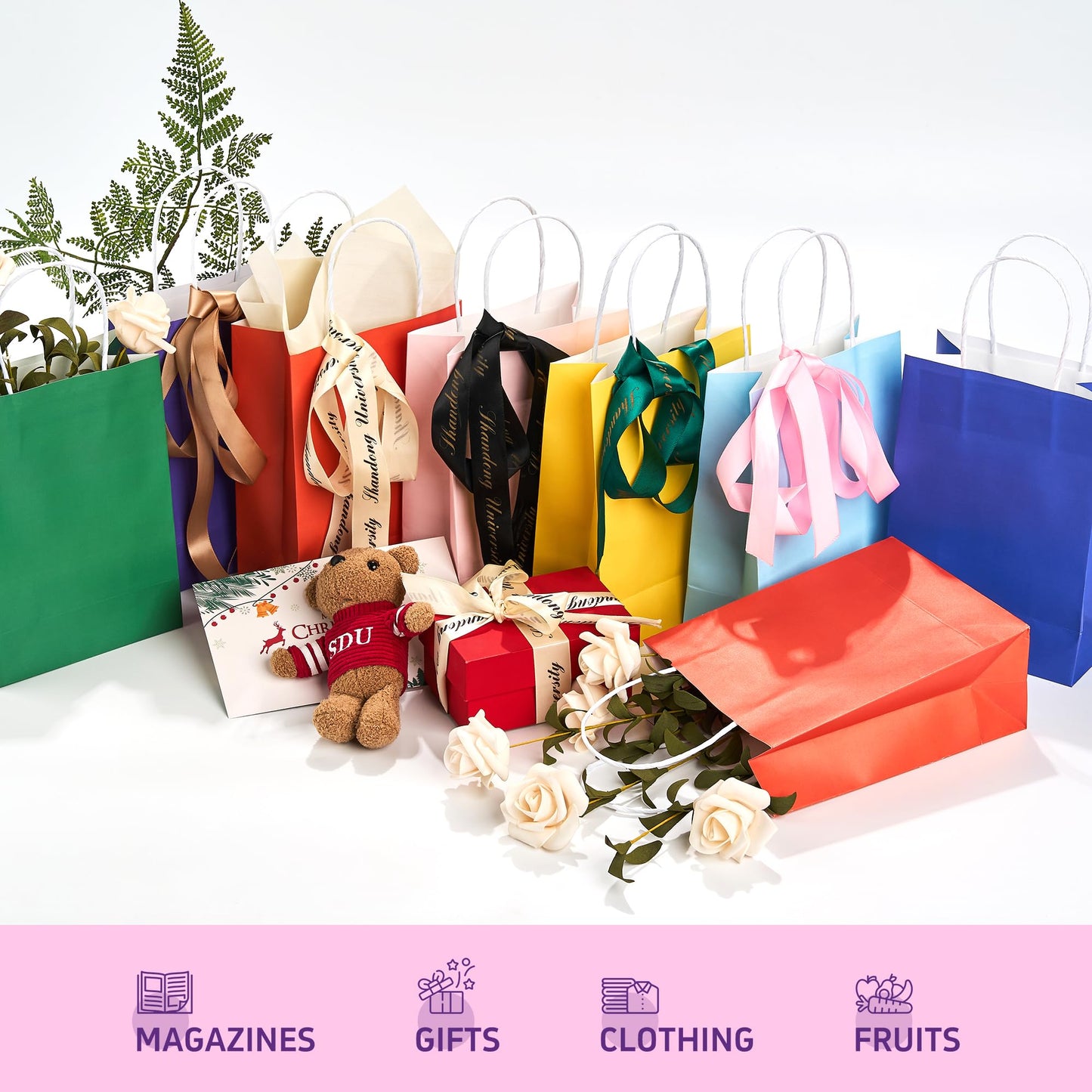 32 Pack Paper Gift Bags with Handles, 5.8"×3.2"×8.25" Party Favor Bags, Gift Bags, Small Gift Bags