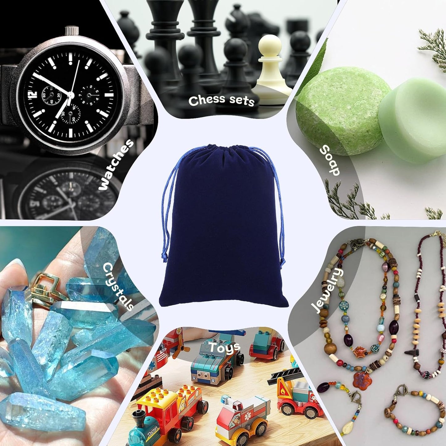 Velvet Drawstring Jewelry Bag, 50Pcs Blue Dice Bag, 5x7 Tarot Card Pouch, Or Wrapping Halloween Party Favors, Mojo, Small Bussiness, Pendents, Bracelet, Customers