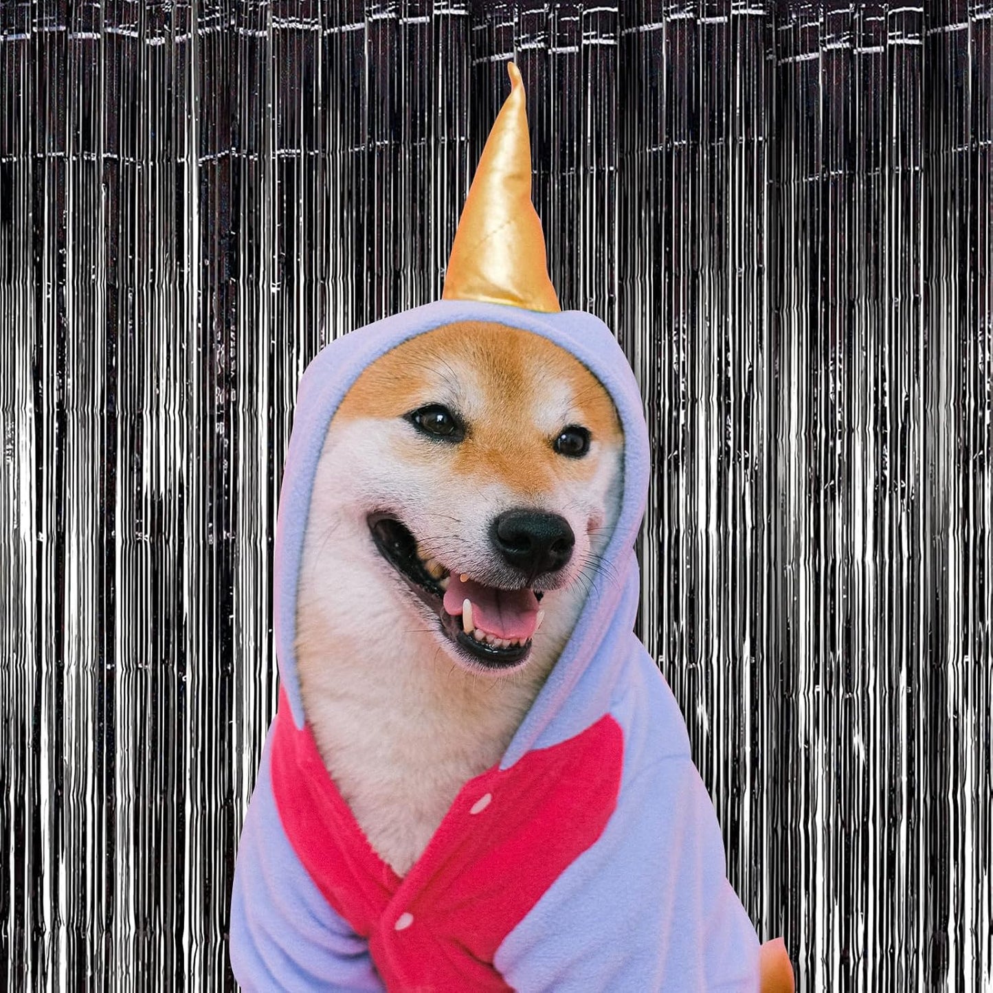 10 Pack Black Backdrop Curtain 3.2ft x 8.2ft Metallic Tinsel Foil Fringe Curtains Photo Booth Background for Birthday Party Decoration Baby Shower Engagement Wedding Christmas Decoration (Black)