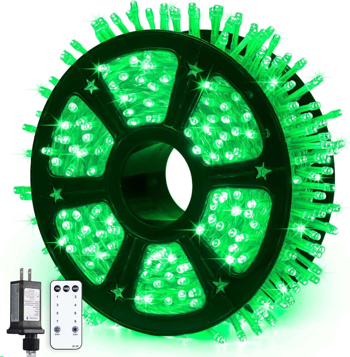 JMEXSUSS 600 LED Green Lights for Halloween Decorations, 168 Ft Green Christmas String Lights Outdoor Indoor Clear Wire Plug in for Halloween Christmas Tree Party Decor
