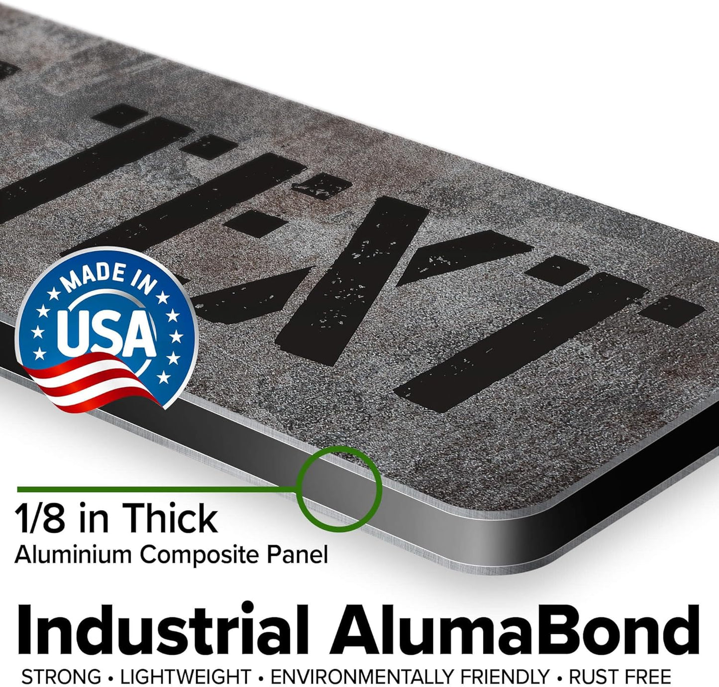 Custom Sign, Custom Street Sign, 11 Font Colors, 13 Font Styles, 4 Hole Options, 22 Sizes, 4x18 Inches, Rust Free DiBound, Fade Resistant, Made in USA by My Sign Center (Grunge Metal)