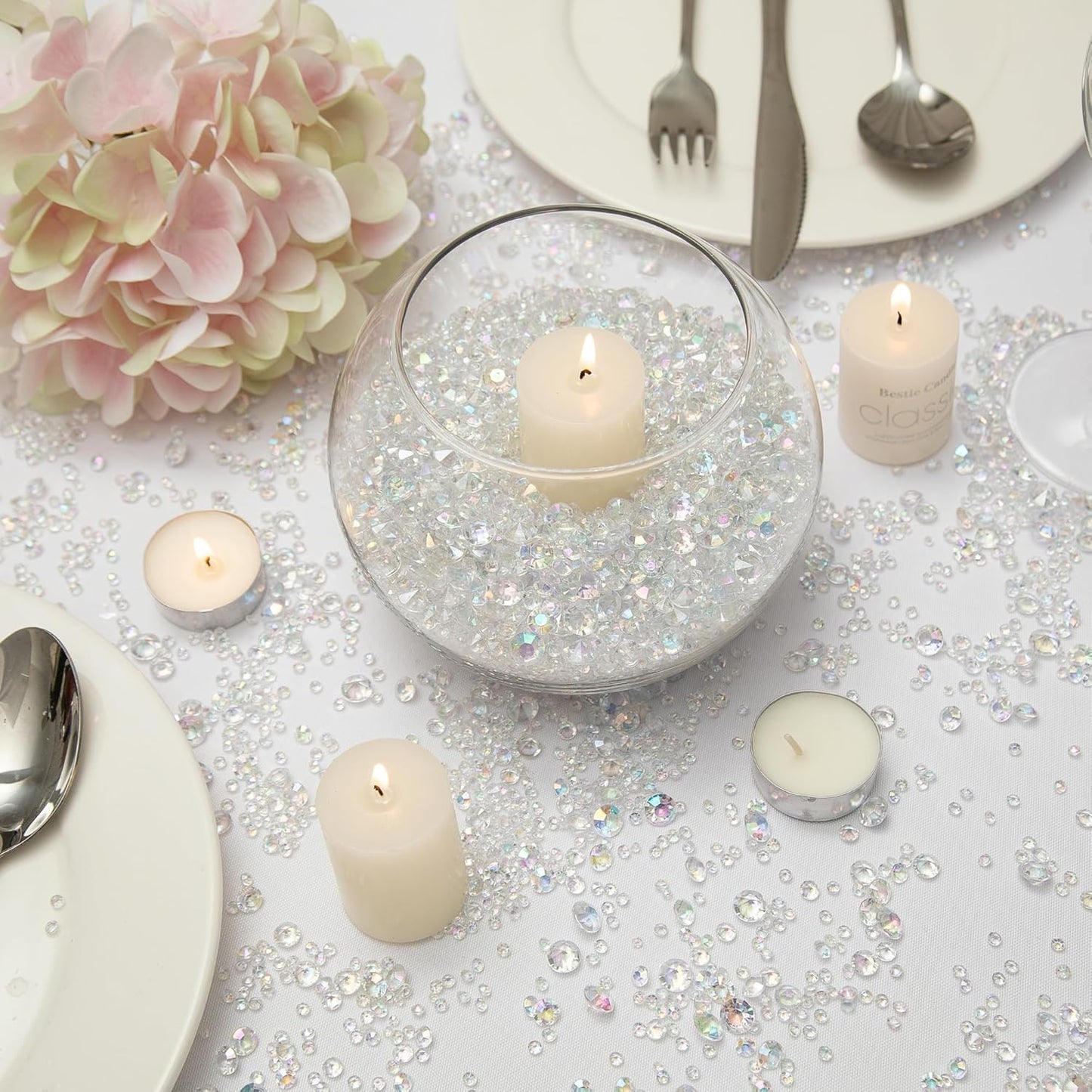 Vase Fillers for Centerpieces Home Deco,8700 Pieces Iridescent Diamond Table Confetti,Fake Plastic Gems for Bridal Shower,Wedding & Party Decorations